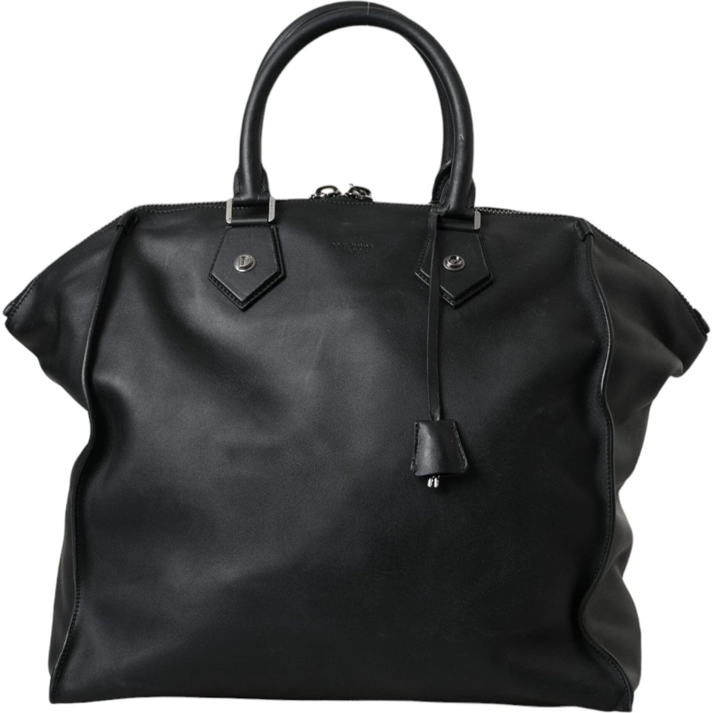 Dolce & Gabbana Black Washed Calfskin Biker Style Shopper Bag Dolce & Gabbana Dark Slate Gray