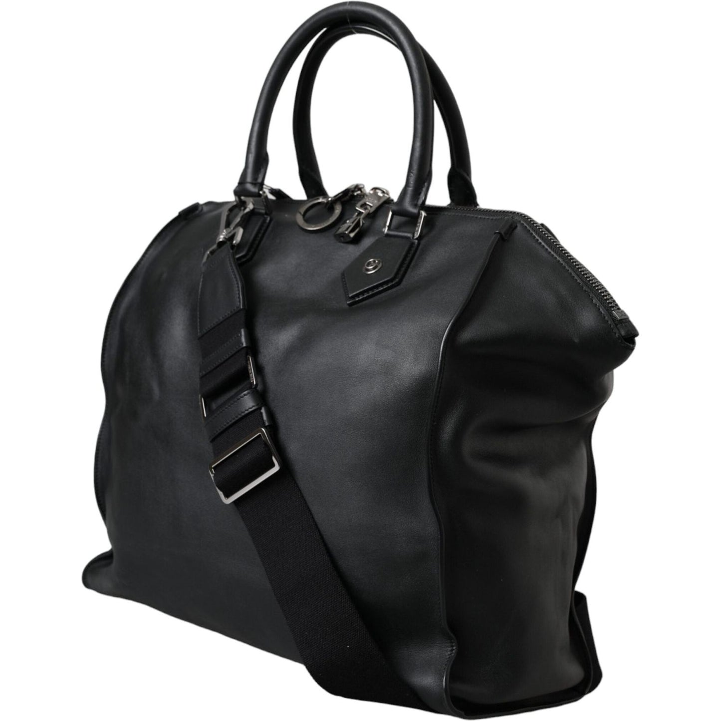 Dolce & Gabbana Black Washed Calfskin Biker Style Shopper Bag Dolce & Gabbana Dark Slate Gray