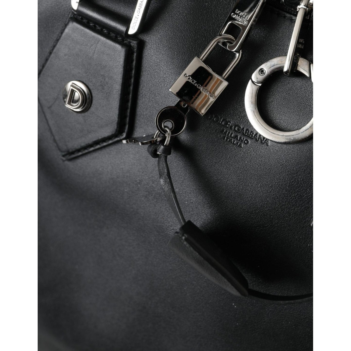 Dolce & Gabbana Black Washed Calfskin Biker Style Shopper Bag Dolce & Gabbana Dark Slate Gray