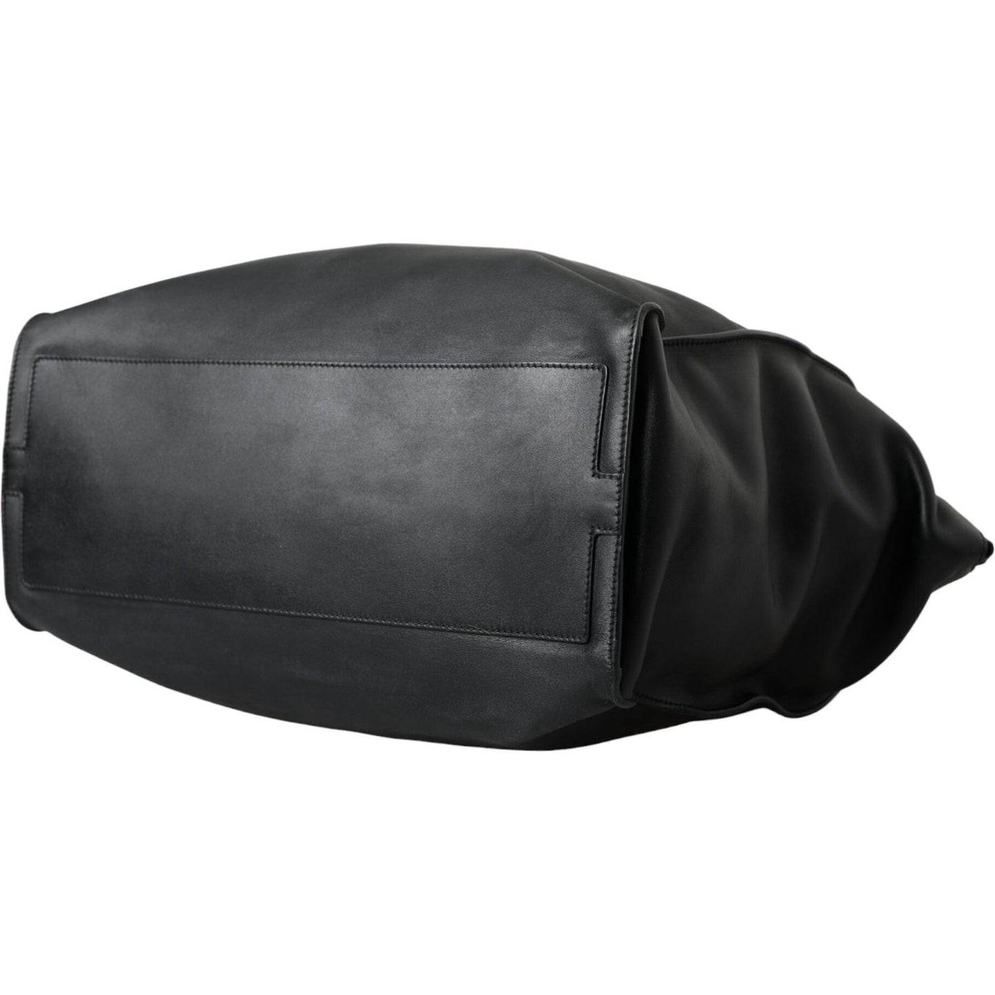 Dolce & Gabbana Black Washed Calfskin Biker Style Shopper Bag Dolce & Gabbana Dark Slate Gray