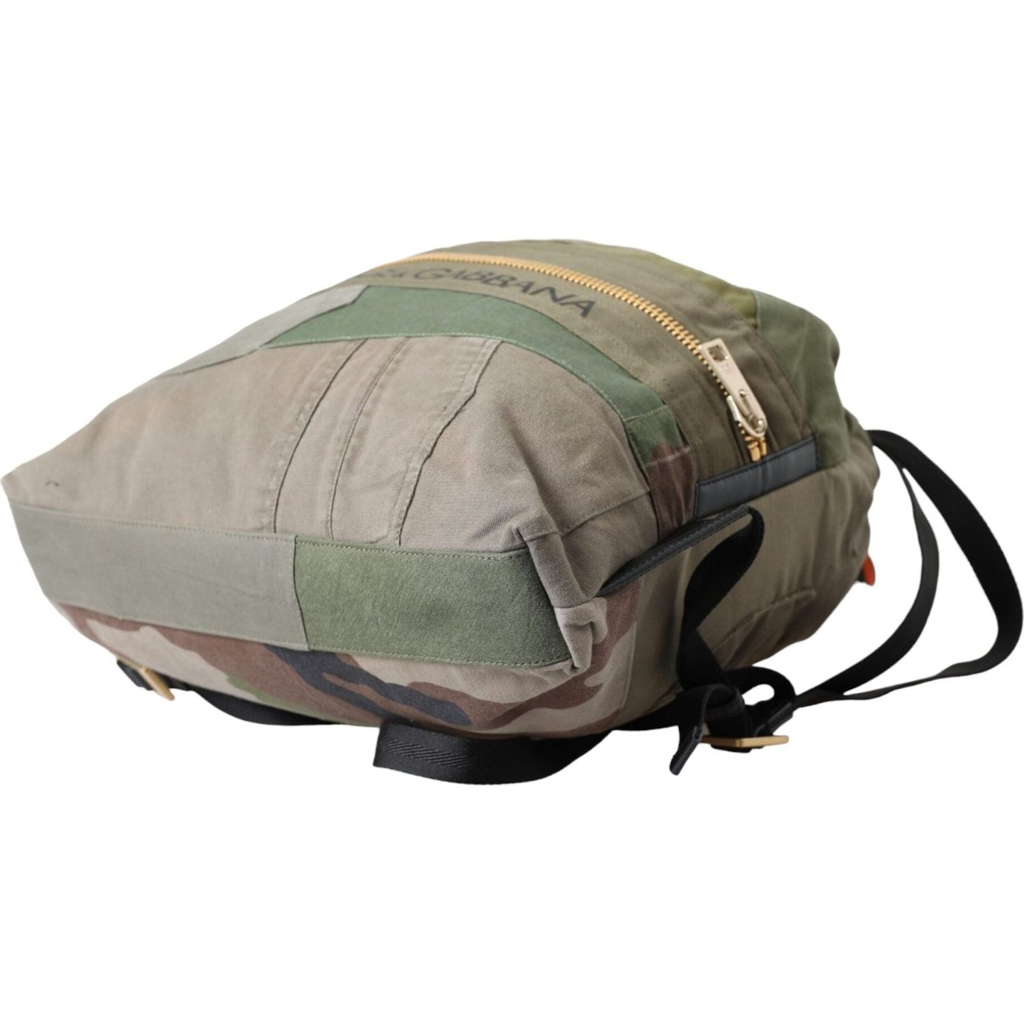 Dolce & Gabbana Military Green Patchwork Rucksack Backpack Bag Dolce & Gabbana Light Slate Gray