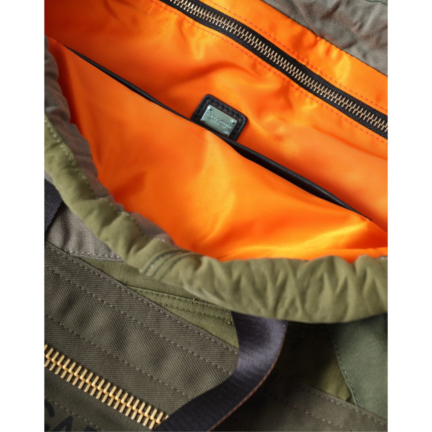 Dolce & Gabbana Military Green Patchwork Rucksack Backpack Bag Dolce & Gabbana Dark Olive Green