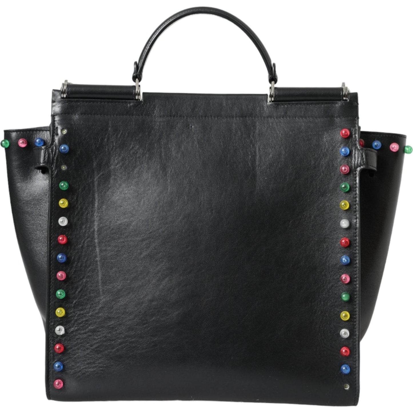 Dolce & Gabbana Black SICILY Leather LED Top Handle Shoulder Bag Dolce & Gabbana Dark Slate Gray