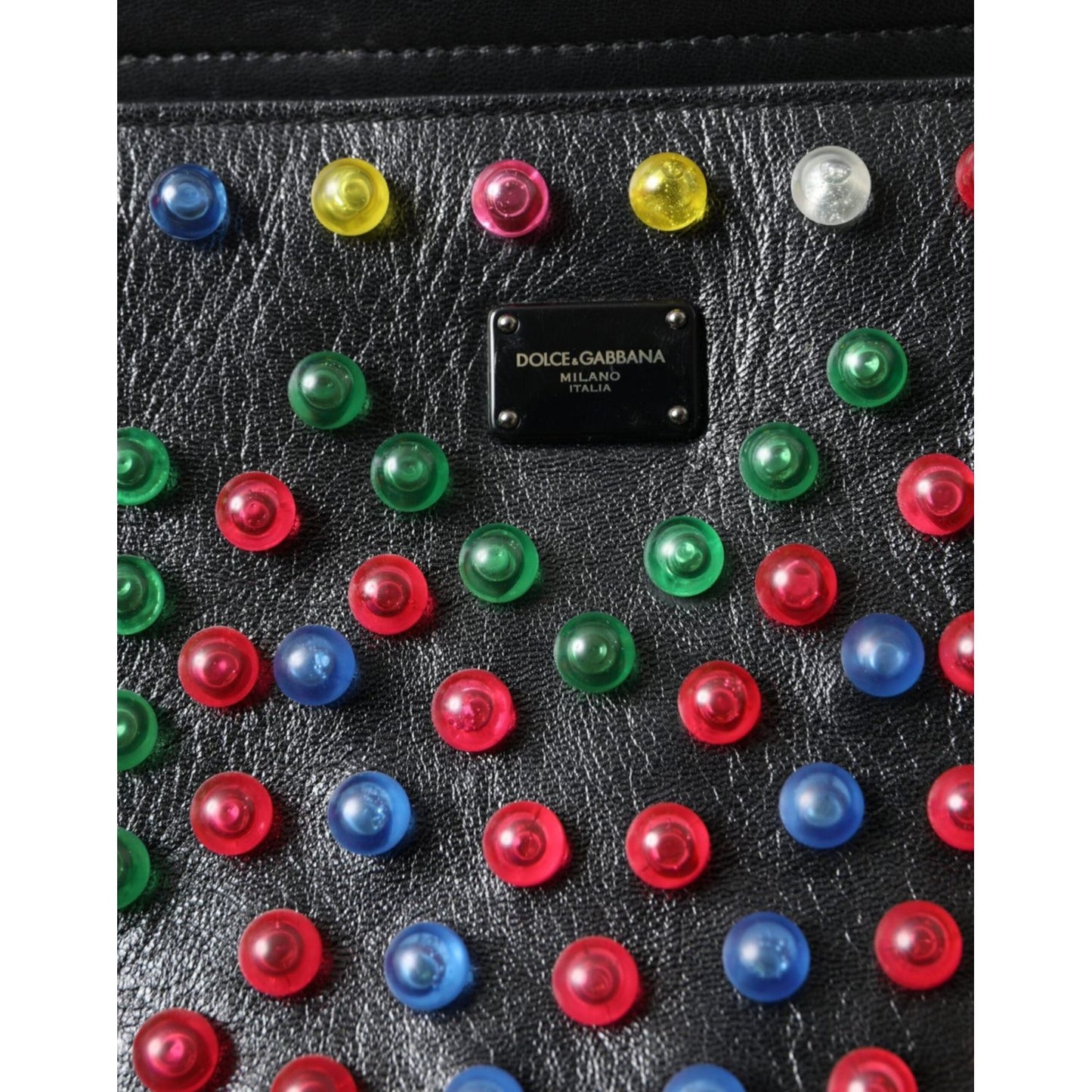 Dolce & Gabbana Black SICILY Leather LED Top Handle Shoulder Bag Dolce & Gabbana Dark Slate Gray
