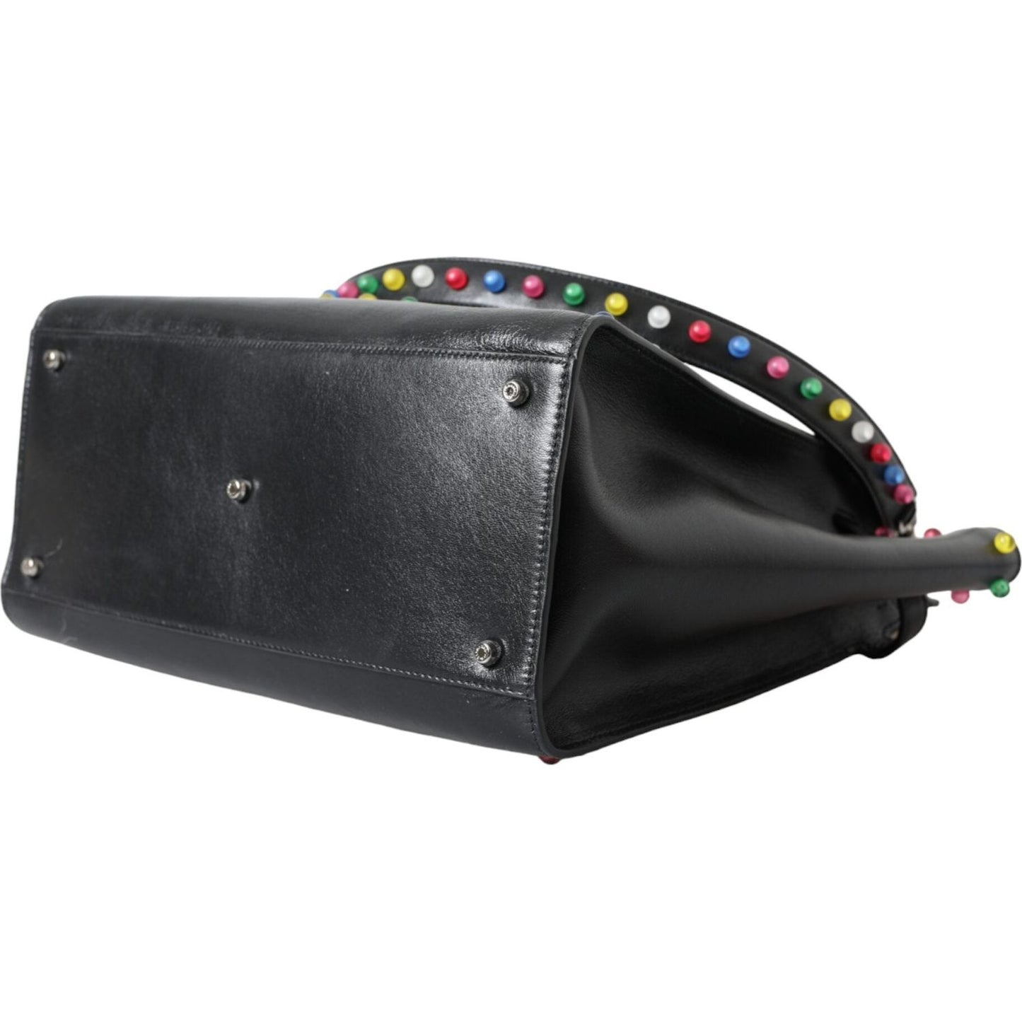 Dolce & Gabbana Black SICILY Leather LED Top Handle Shoulder Bag Dolce & Gabbana Dark Slate Gray