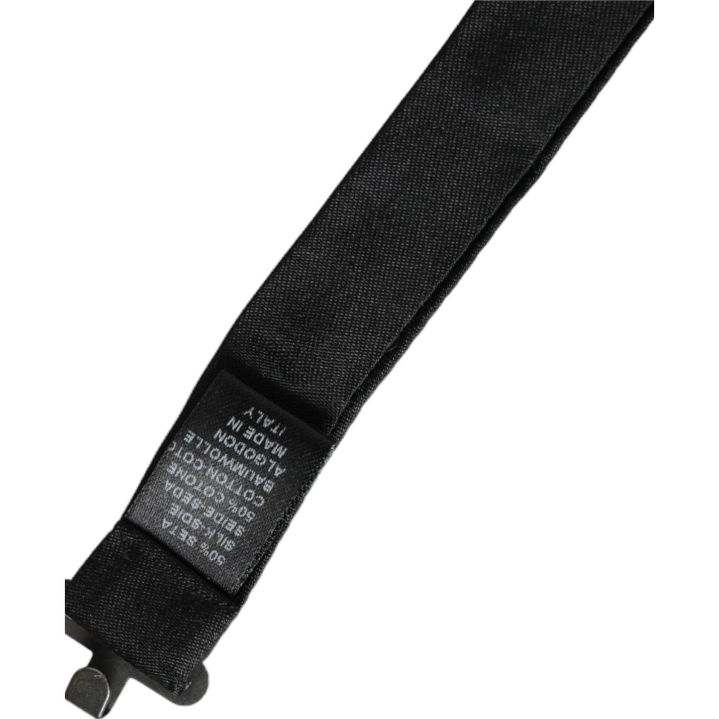 Dolce & Gabbana Dark Gray Silk Adjustable Neck Men Bow Tie Dolce & Gabbana Black