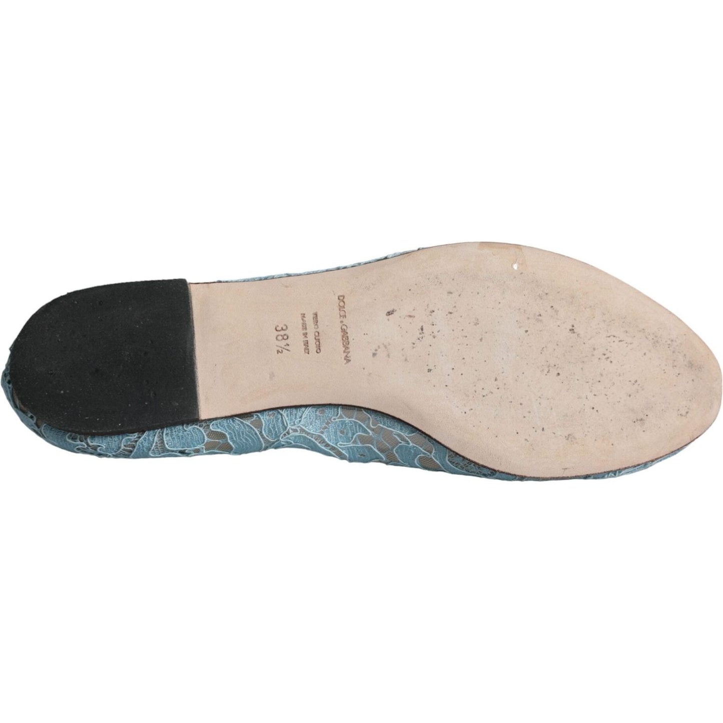 Dolce & Gabbana Blue Lace Crystal Ballet Flats Loafers Shoes Dolce & Gabbana Gray