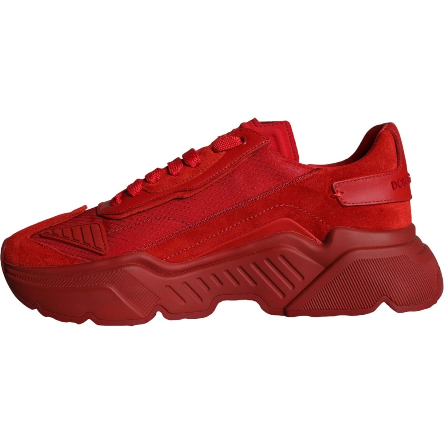 Dolce & Gabbana Red Leather Daymaster Low Top Sneakers Shoes Dolce & Gabbana Brown