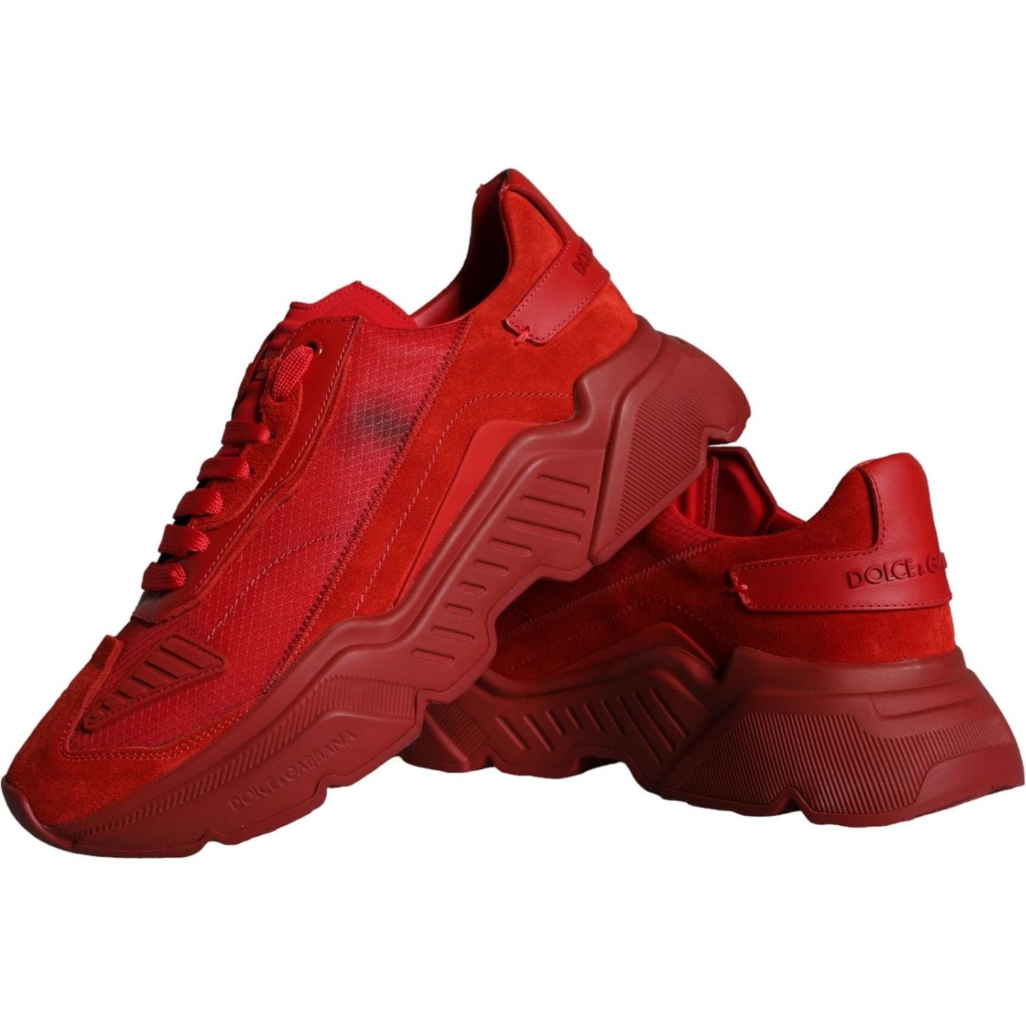 Dolce & Gabbana Red Leather Daymaster Low Top Sneakers Shoes Dolce & Gabbana Brown