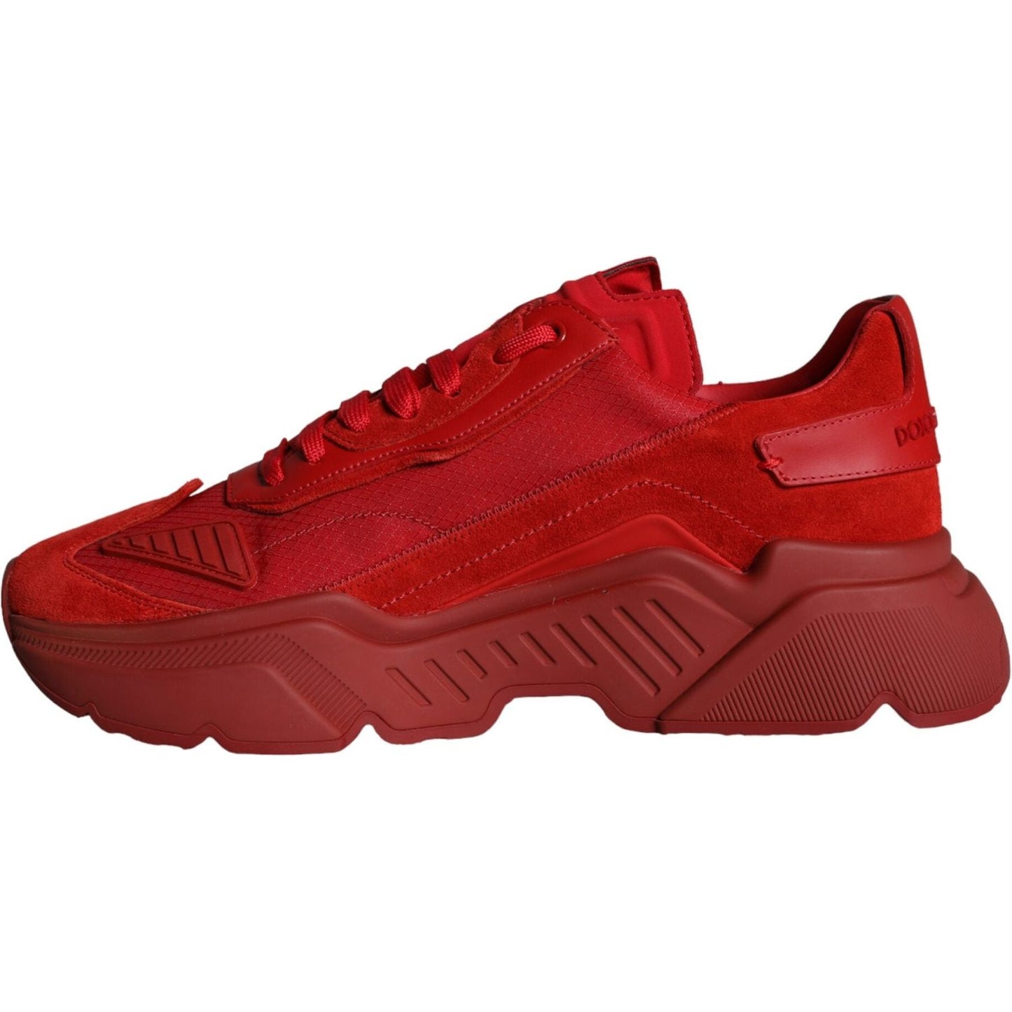 Dolce & Gabbana Red Leather Daymaster Low Top Sneakers Shoes Dolce & Gabbana Brown