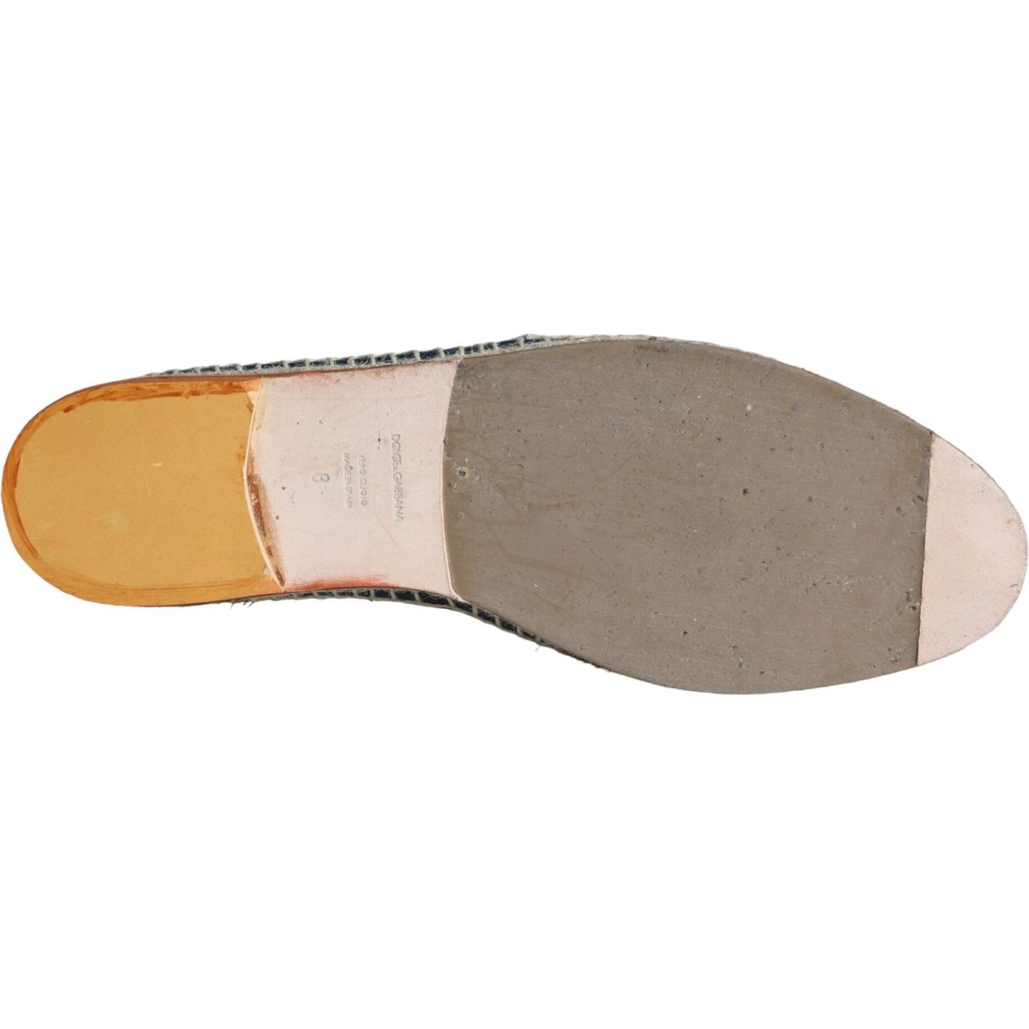 Dolce & Gabbana Blue Gray Woven Leather Buffalo Espadrille Shoes Dolce & Gabbana Slate Gray