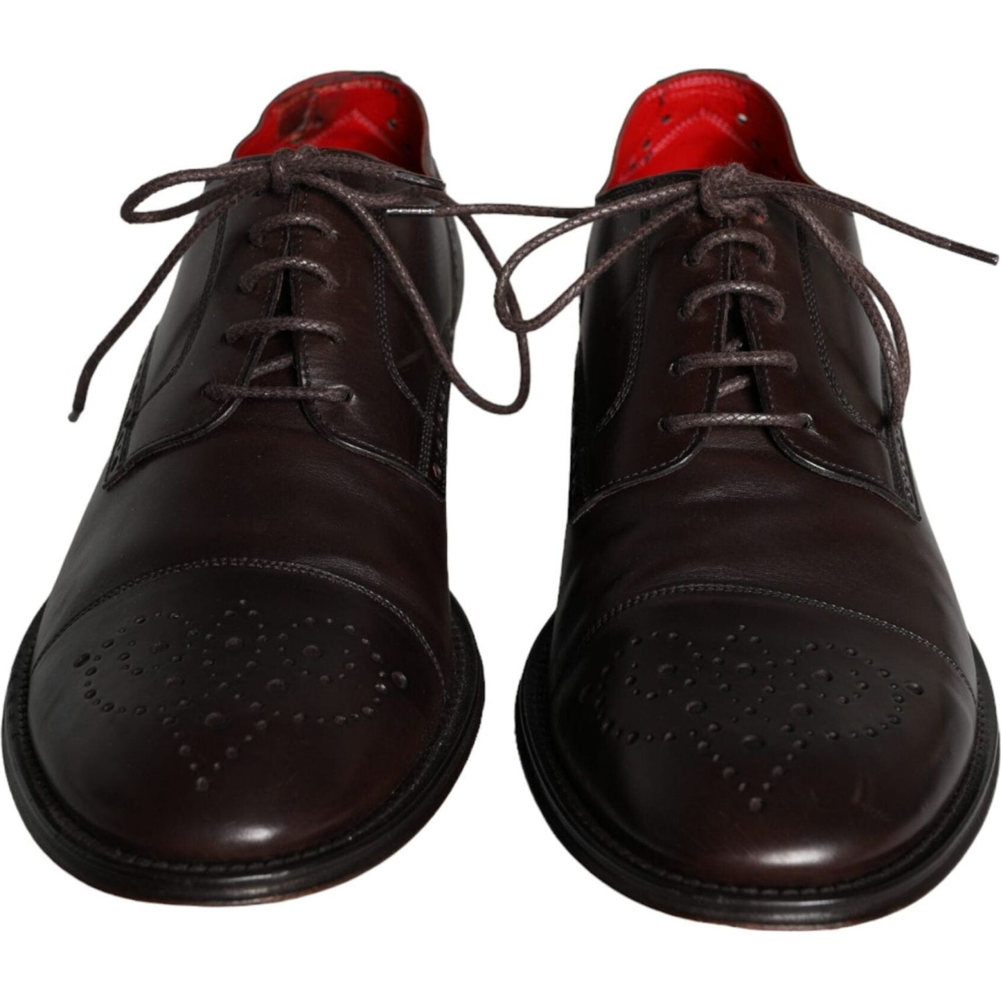 Dolce & Gabbana Brown Calfskin Leather Lace Up Oxford Shoes Dolce & Gabbana Black