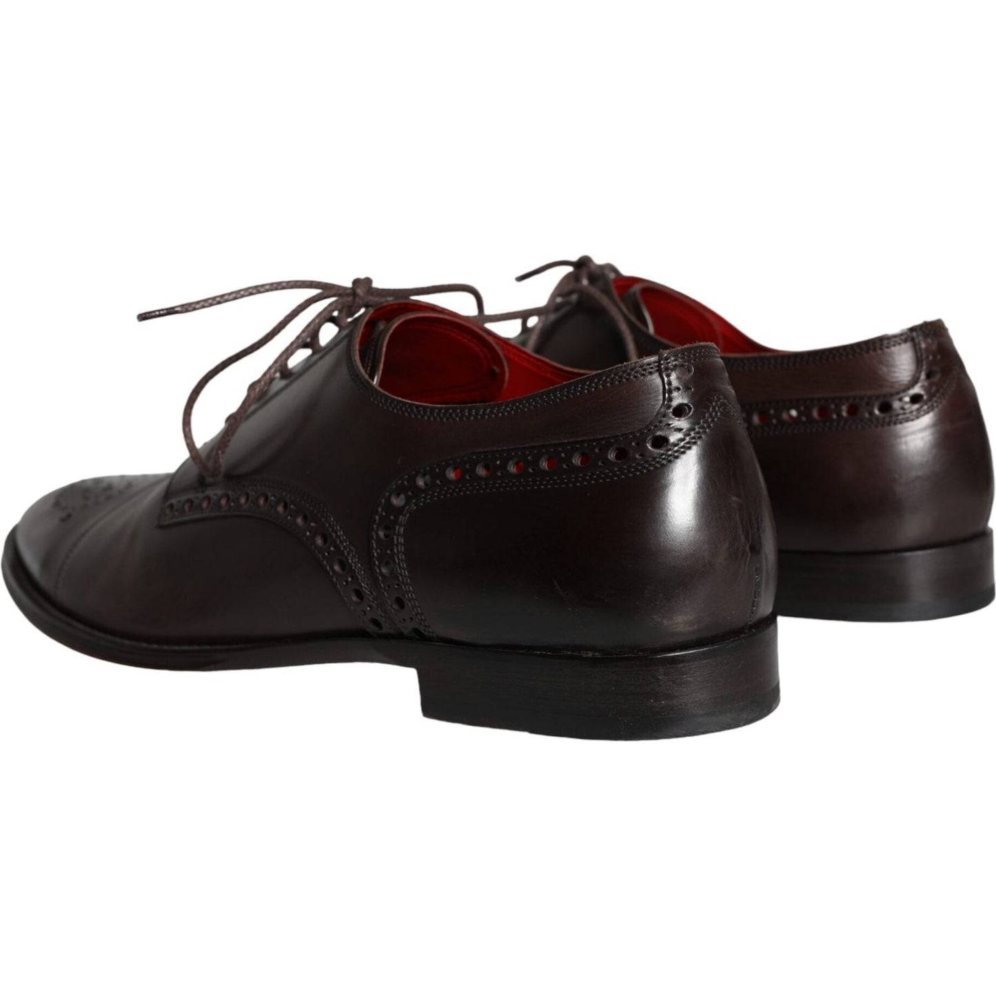 Dolce & Gabbana Brown Calfskin Leather Lace Up Oxford Shoes Dolce & Gabbana Black