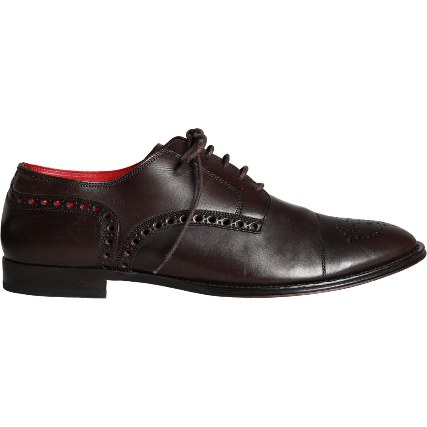 Dolce & Gabbana Brown Calfskin Leather Lace Up Oxford Shoes Dolce & Gabbana Dark Slate Gray