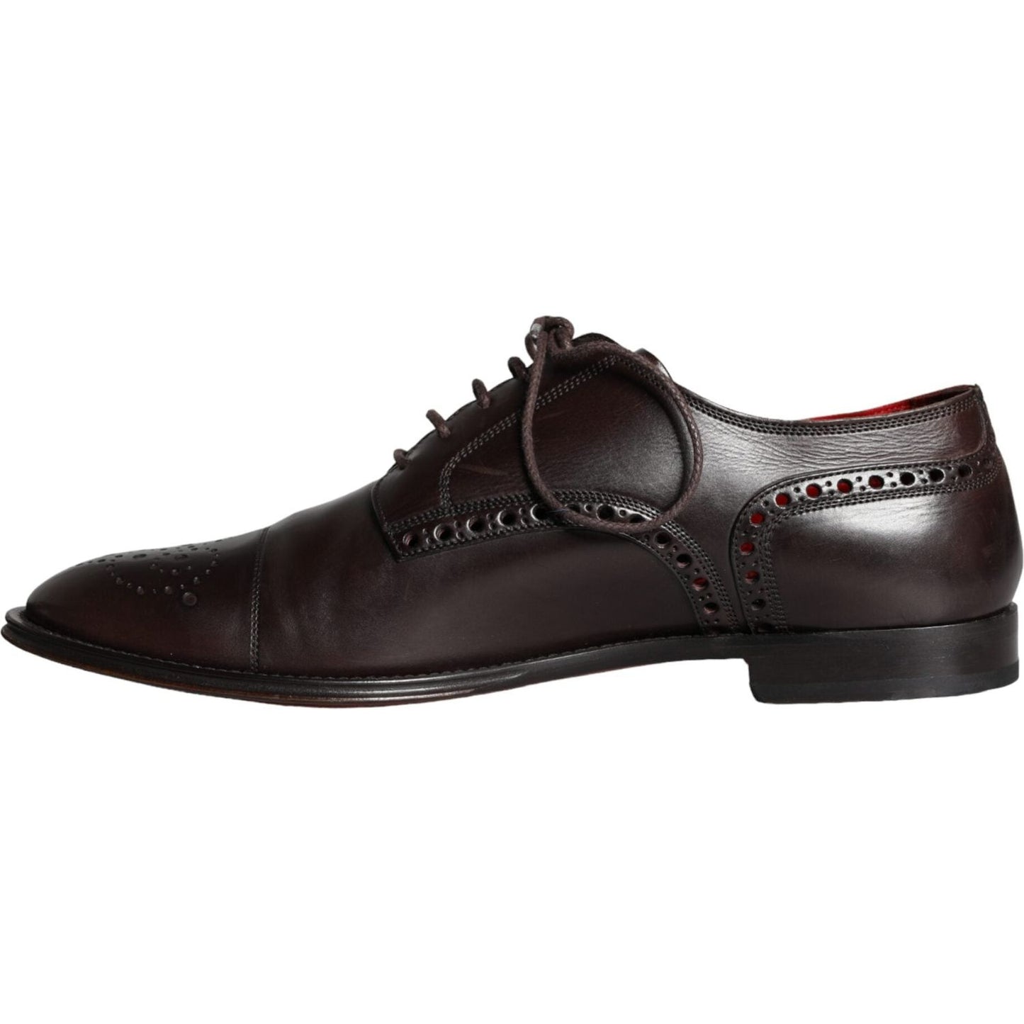 Dolce & Gabbana Brown Calfskin Leather Lace Up Oxford Shoes Dolce & Gabbana Dark Slate Gray