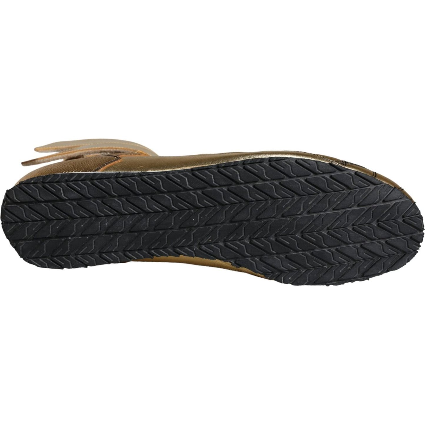Dolce & Gabbana Gold Leather Sartoria High Top Sneakers Shoes Dolce & Gabbana Dark Slate Gray