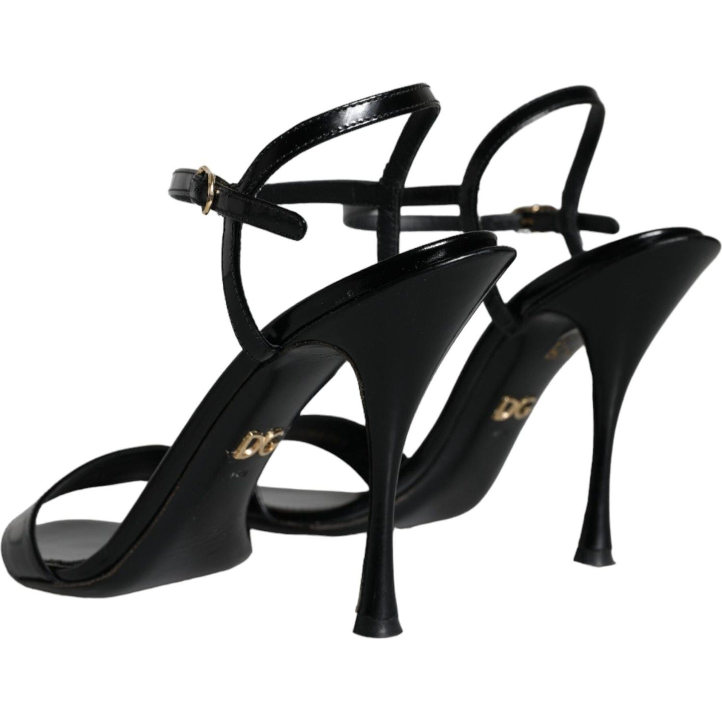 Dolce & Gabbana Black KEIRA Leather Heels Sandals Shoes Dolce & Gabbana Black