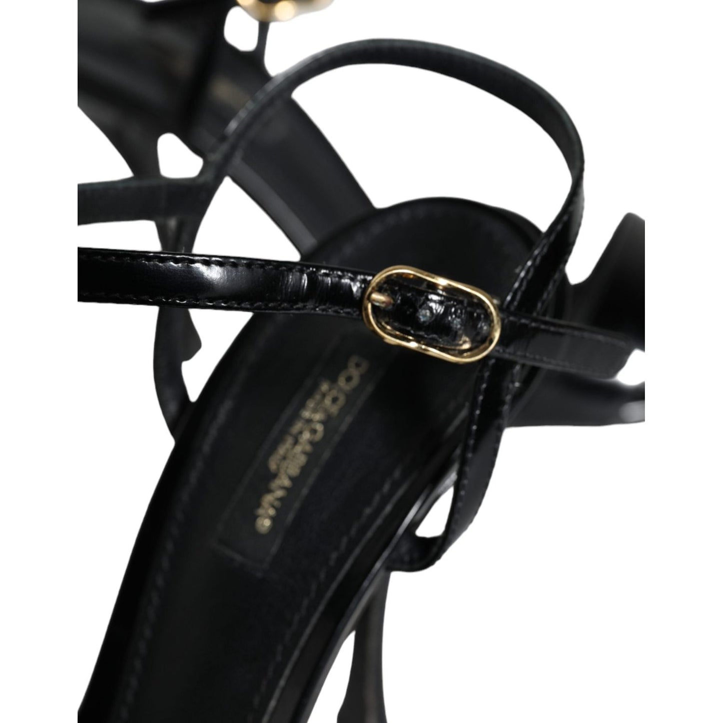 Dolce & Gabbana Black KEIRA Leather Heels Sandals Shoes Dolce & Gabbana Black