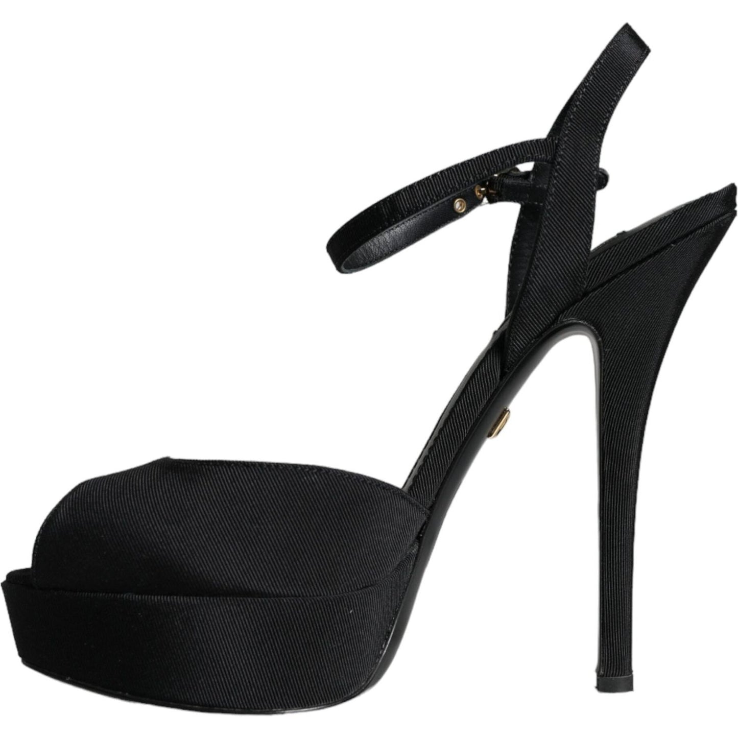 Dolce & Gabbana Black Leather Platform Heels Sandals Shoes Dolce & Gabbana Black