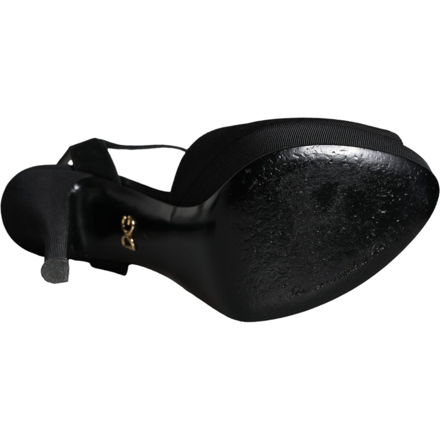 Dolce & Gabbana Black Leather Platform Heels Sandals Shoes Dolce & Gabbana Black