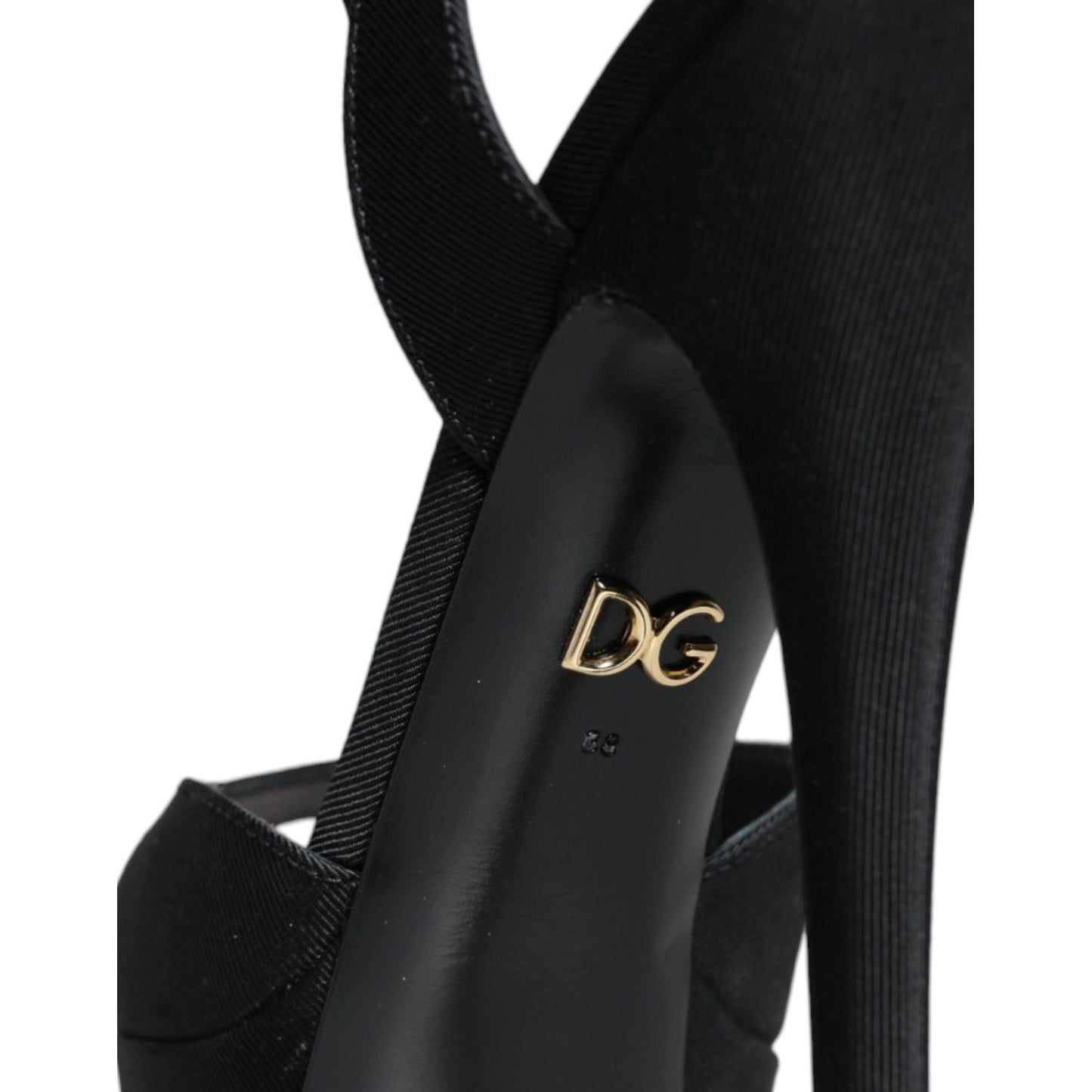 Dolce & Gabbana Black Leather Platform Heels Sandals Shoes Dolce & Gabbana Black