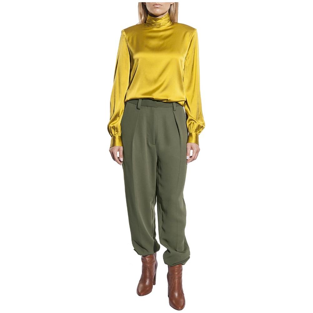 PINKO Green Polyester Jeans & Pant PINKO Dark Olive Green