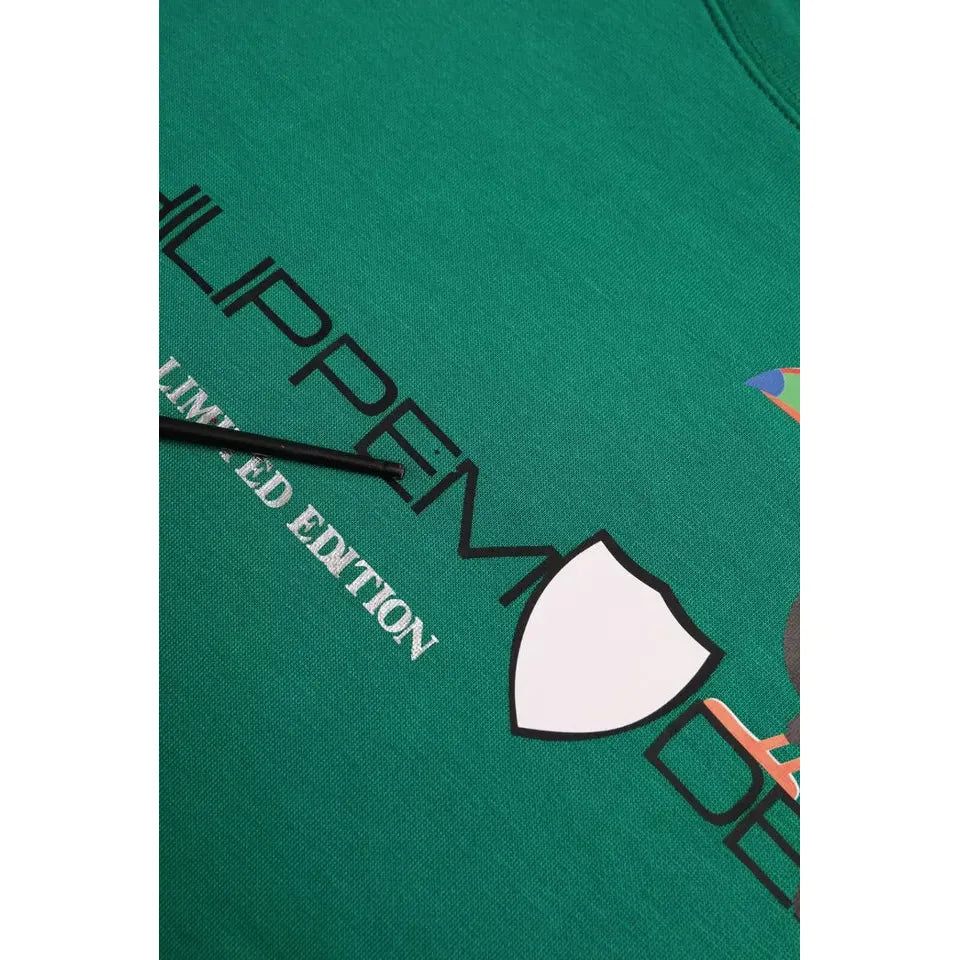 Philippe Model Green Cotton Logo Print Long Sleeves Pullover Sweater Philippe Model Sea Green