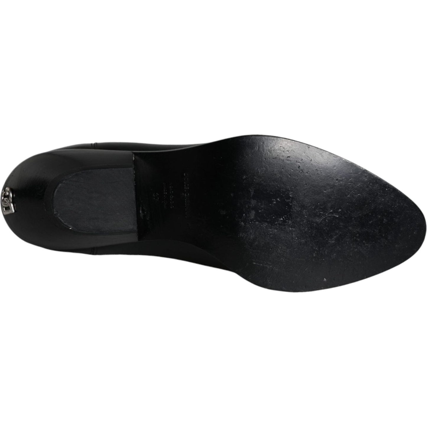 Dolce & Gabbana Black Leather Ankle Boots Booties Shoes Dolce & Gabbana Black