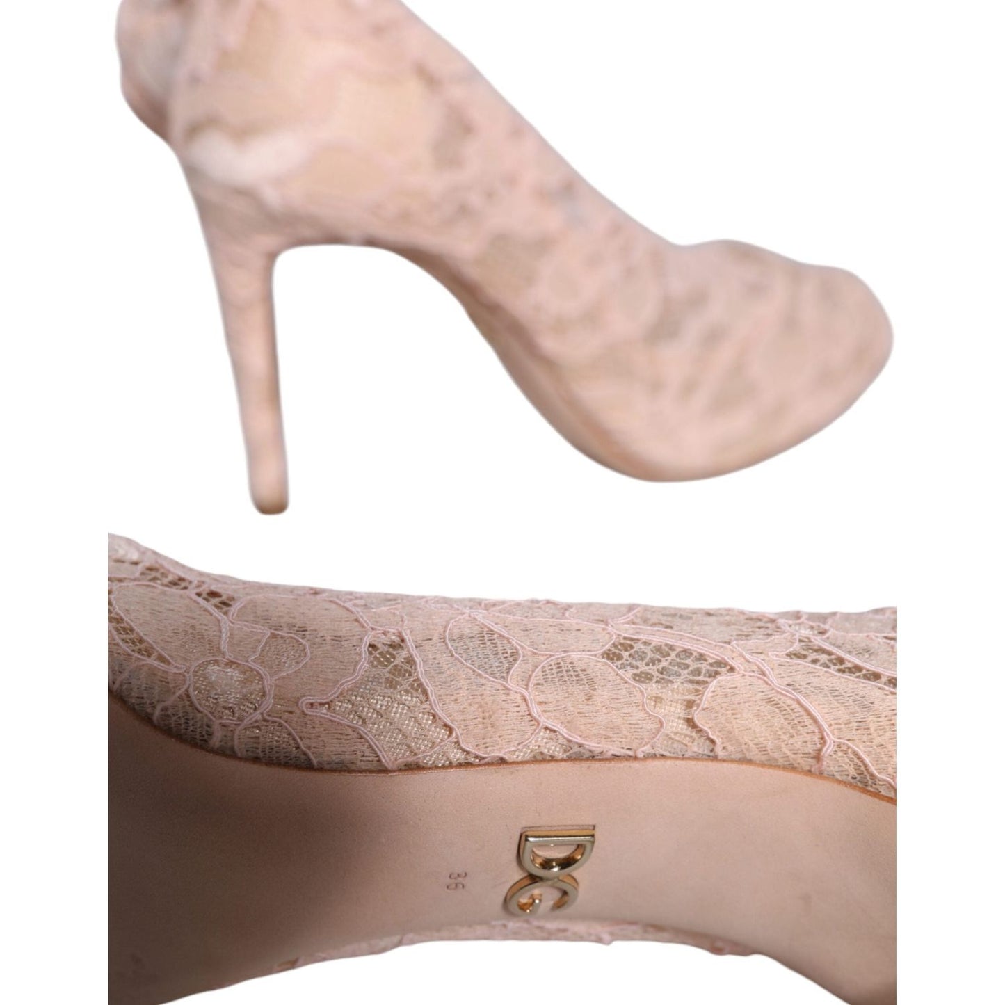 Dolce & Gabbana Beige Stretch Taormina Lace Boots Shoes Dolce & Gabbana Tan
