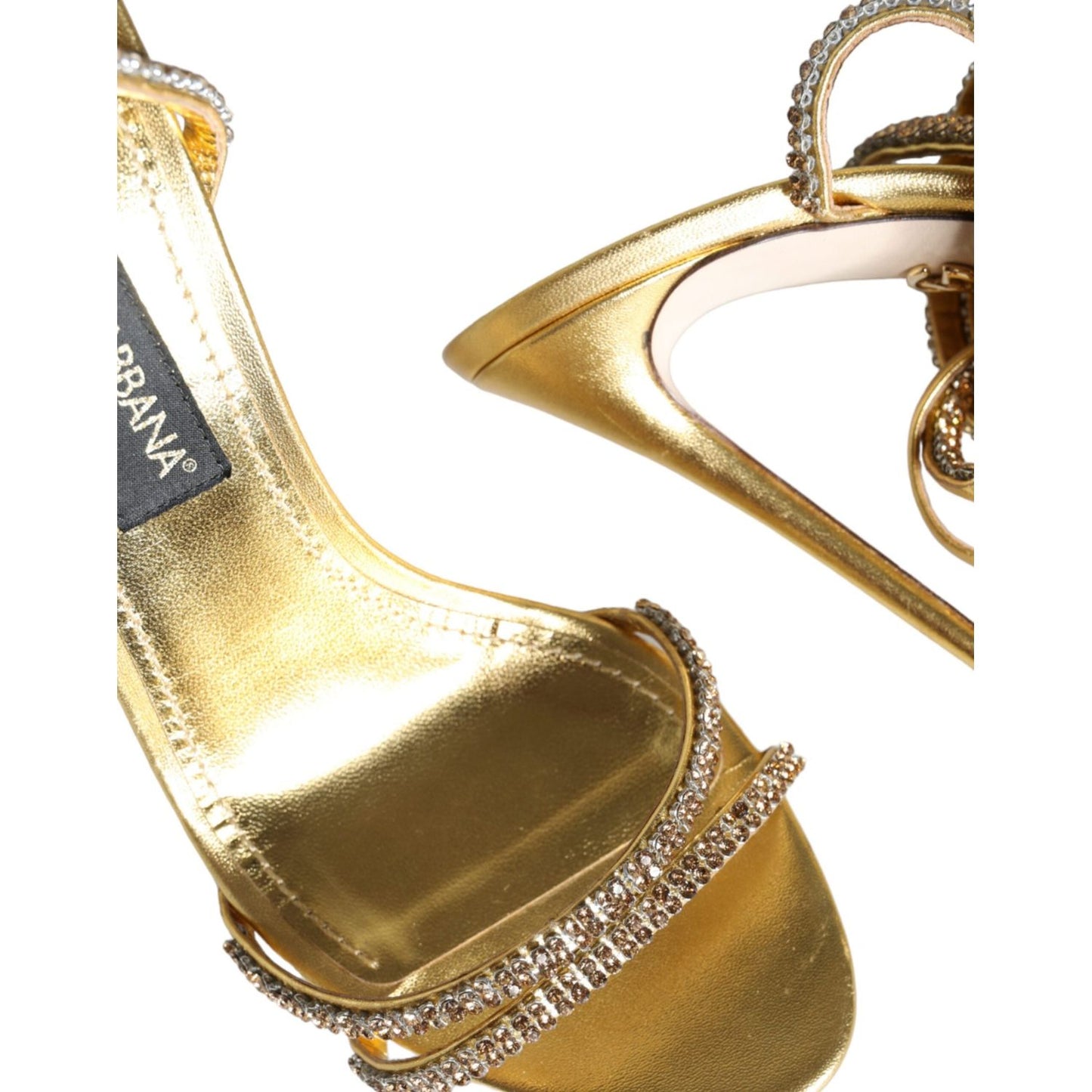 Dolce & Gabbana Gold Crystals Keira Heels Sandals Shoes Dolce & Gabbana Sienna