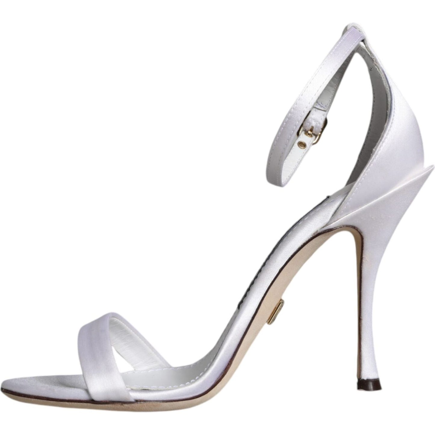 Dolce & Gabbana White KEIRA Heels Ankle Strap Sandals Shoes Dolce & Gabbana Light Gray