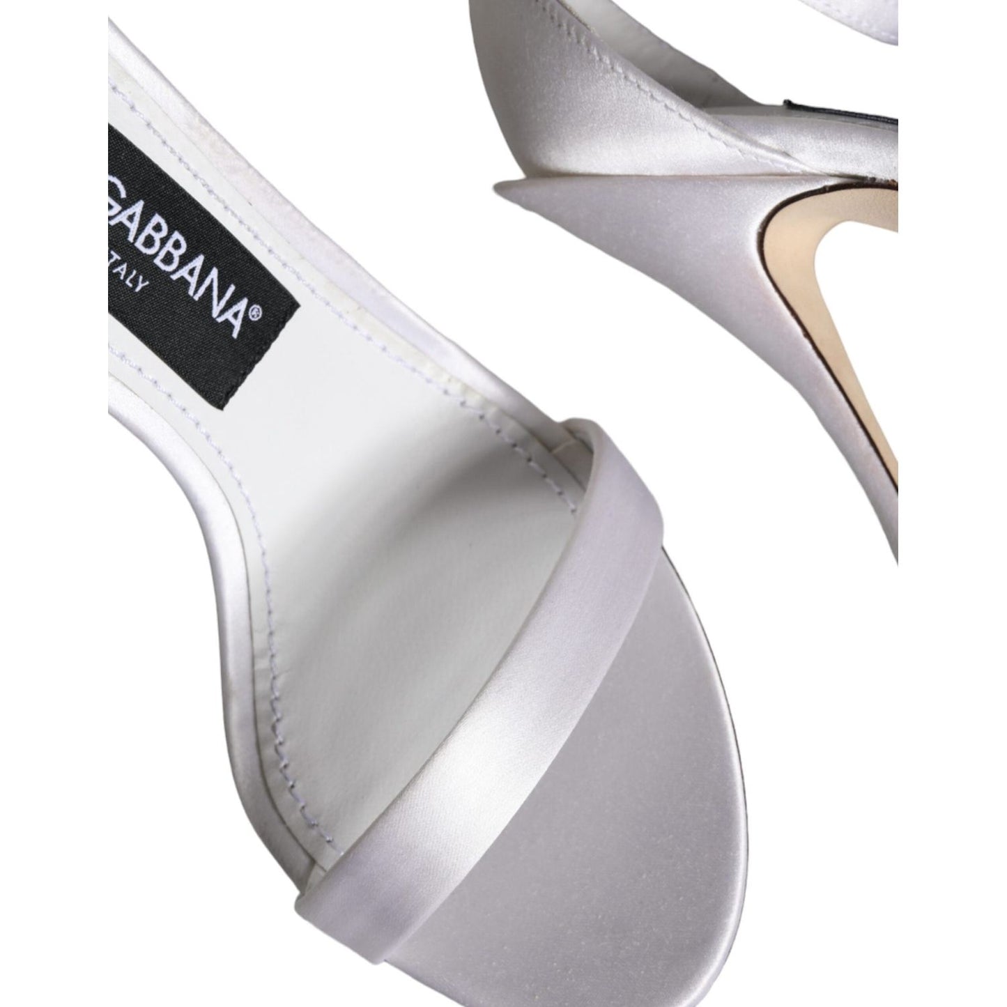Dolce & Gabbana White KEIRA Heels Ankle Strap Sandals Shoes Dolce & Gabbana Gray