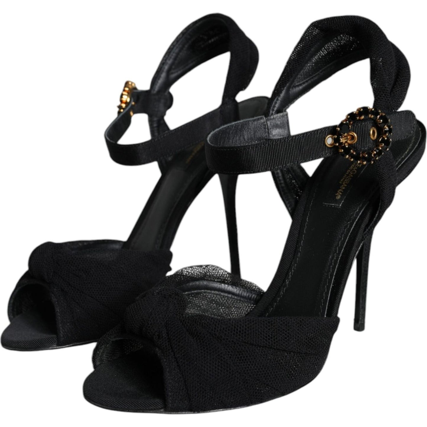 Dolce & Gabbana Black KEIRA Heels Ankle Strap Sandals Shoes Dolce & Gabbana Black