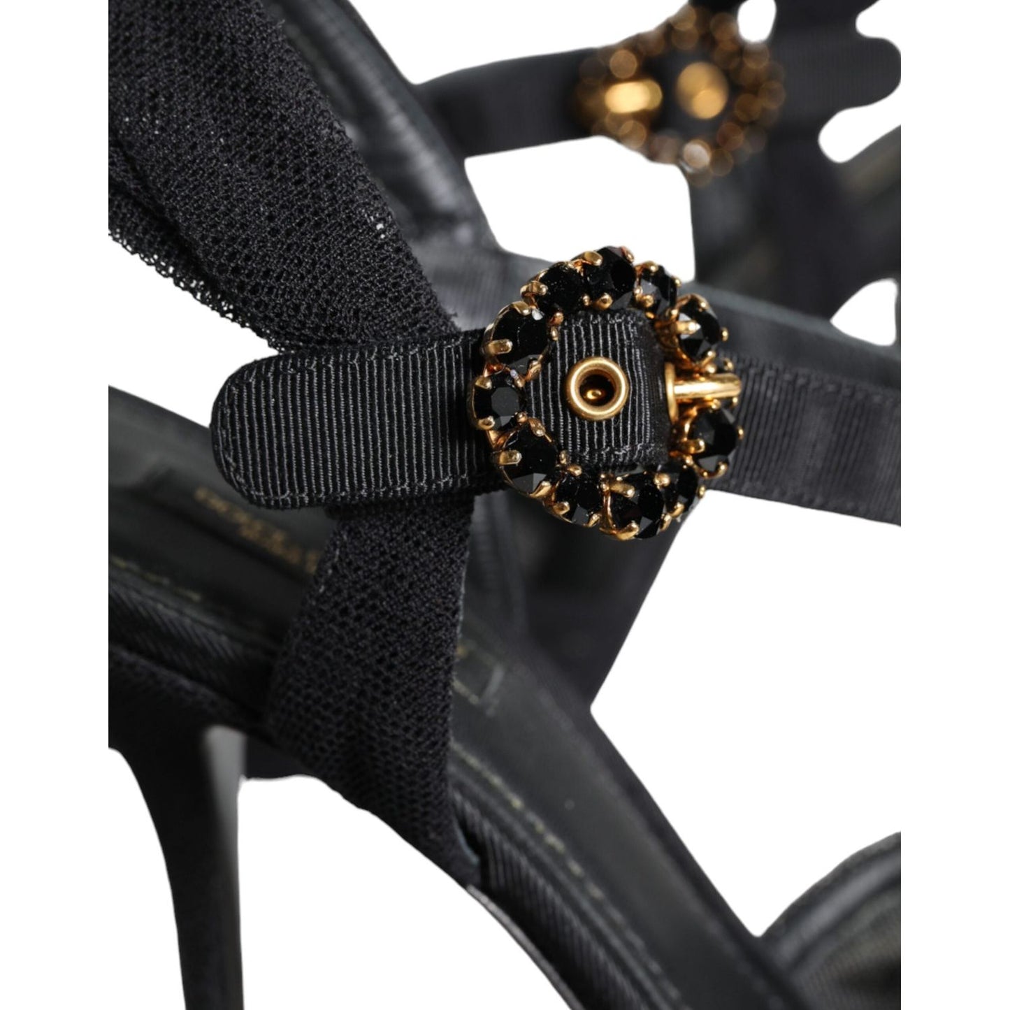 Dolce & Gabbana Black KEIRA Heels Ankle Strap Sandals Shoes Dolce & Gabbana Dark Slate Gray