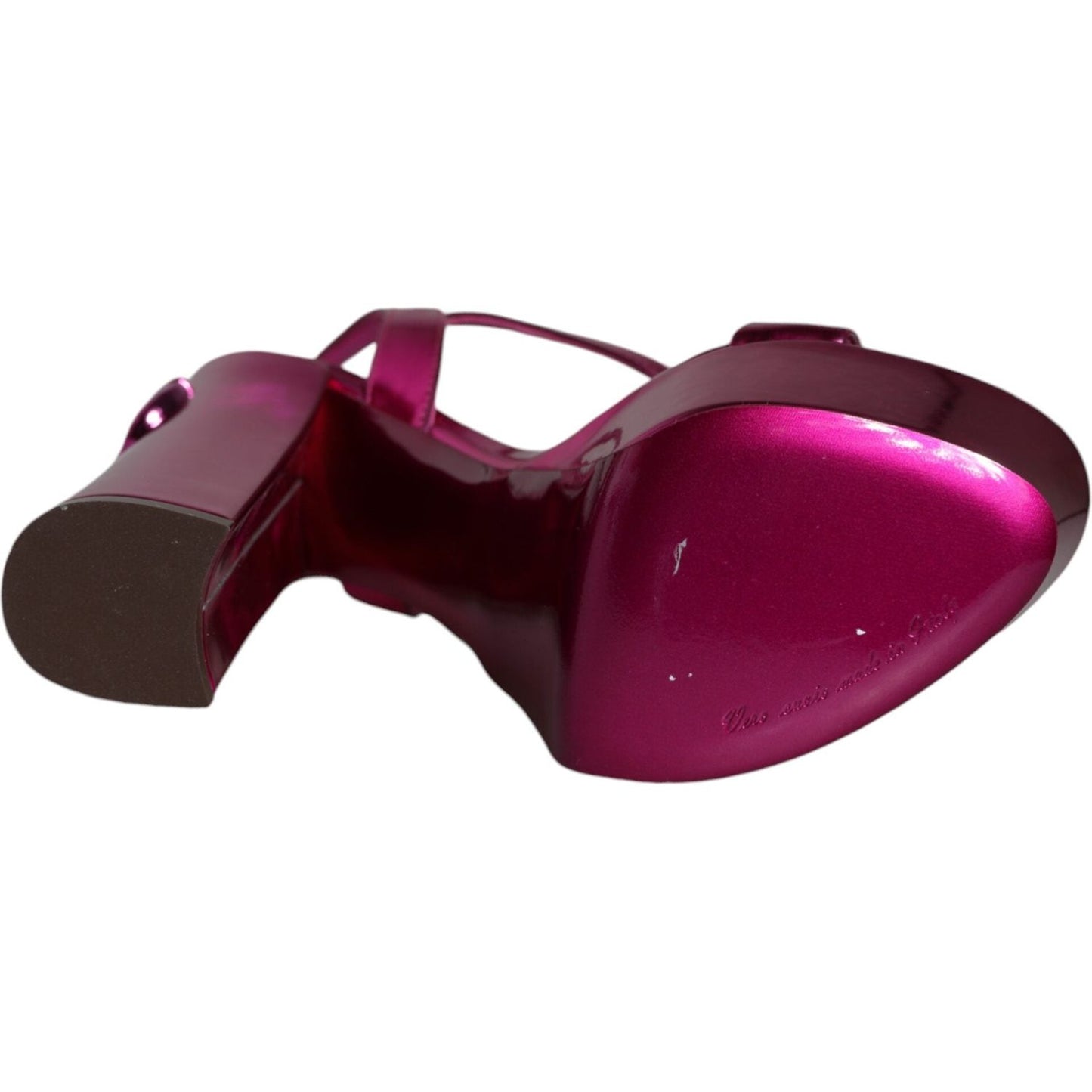 Dolce & Gabbana Fuchsia Leather Platform Logo Keira Sandals Shoes Dolce & Gabbana Dark Slate Gray