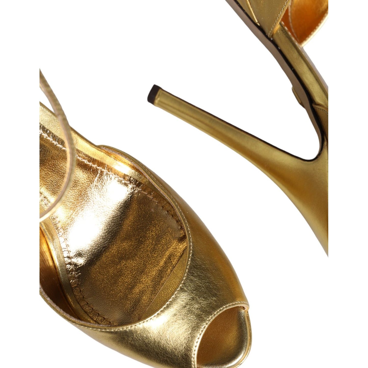 Dolce & Gabbana Gold Bette Leather Heels Sandals Shoes Dolce & Gabbana Sienna