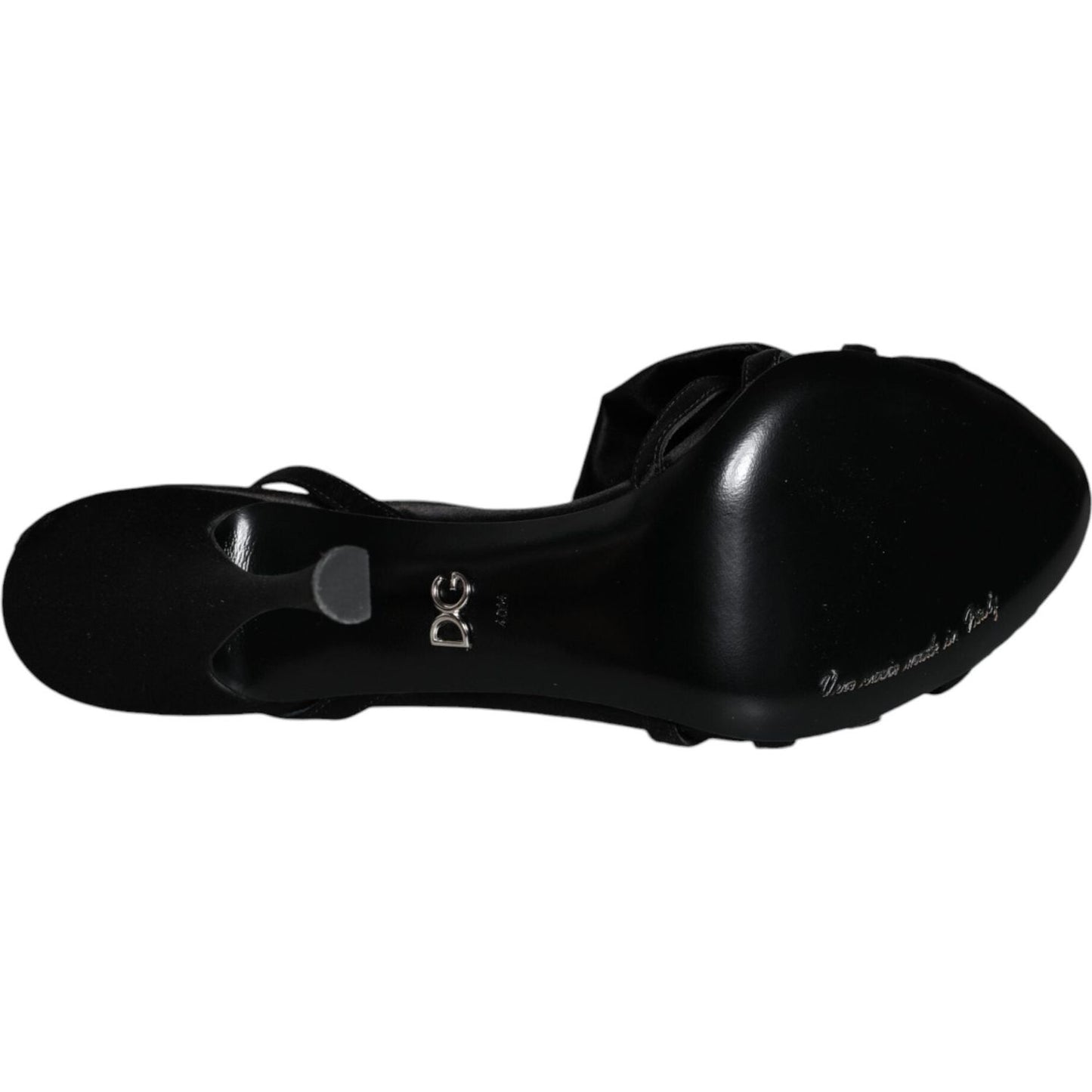 Dolce & Gabbana Black Crystal Ankle Strap Sandals Shoes Dolce & Gabbana Black