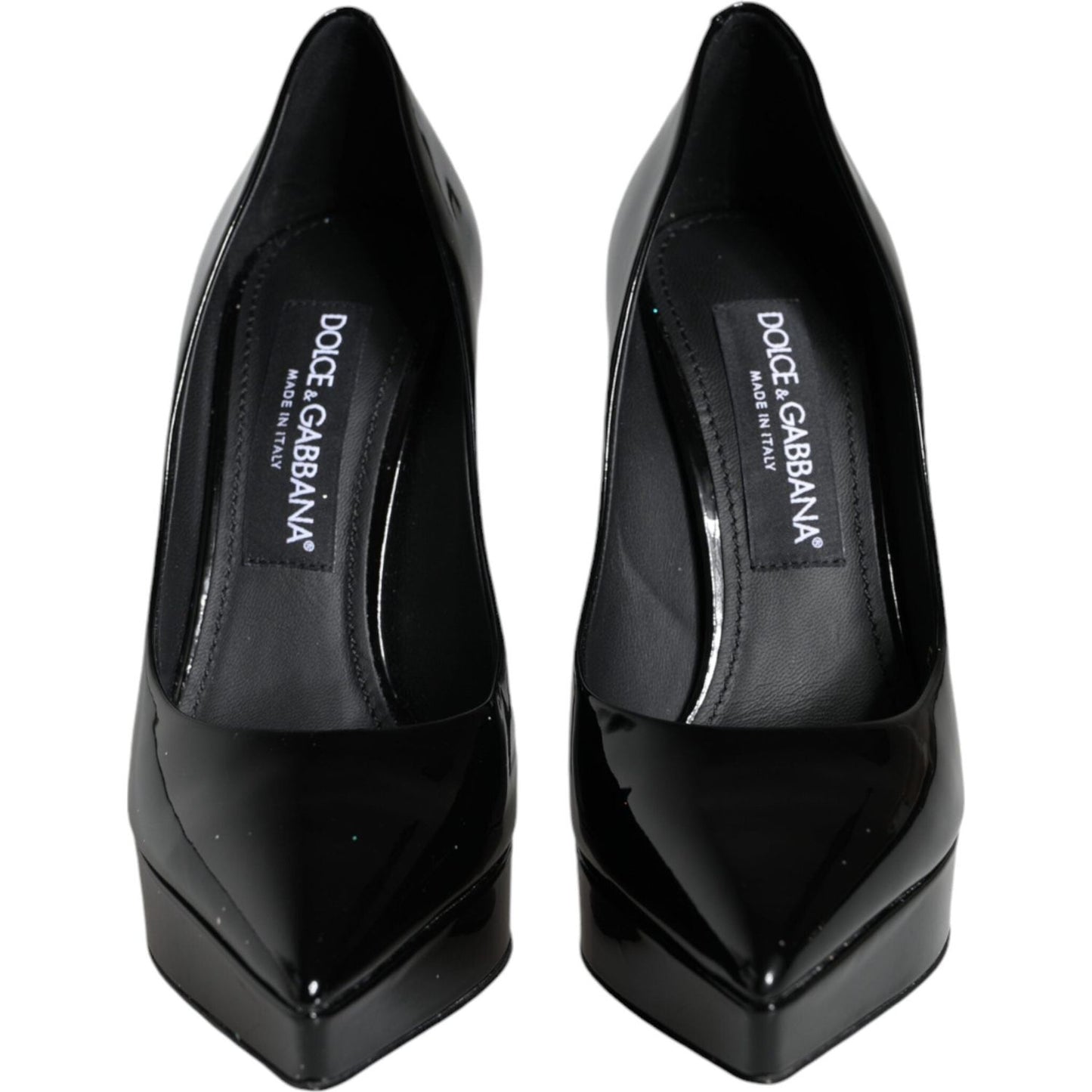 Dolce & Gabbana Black Leather Platform Heels Pumps Shoes Dolce & Gabbana Black