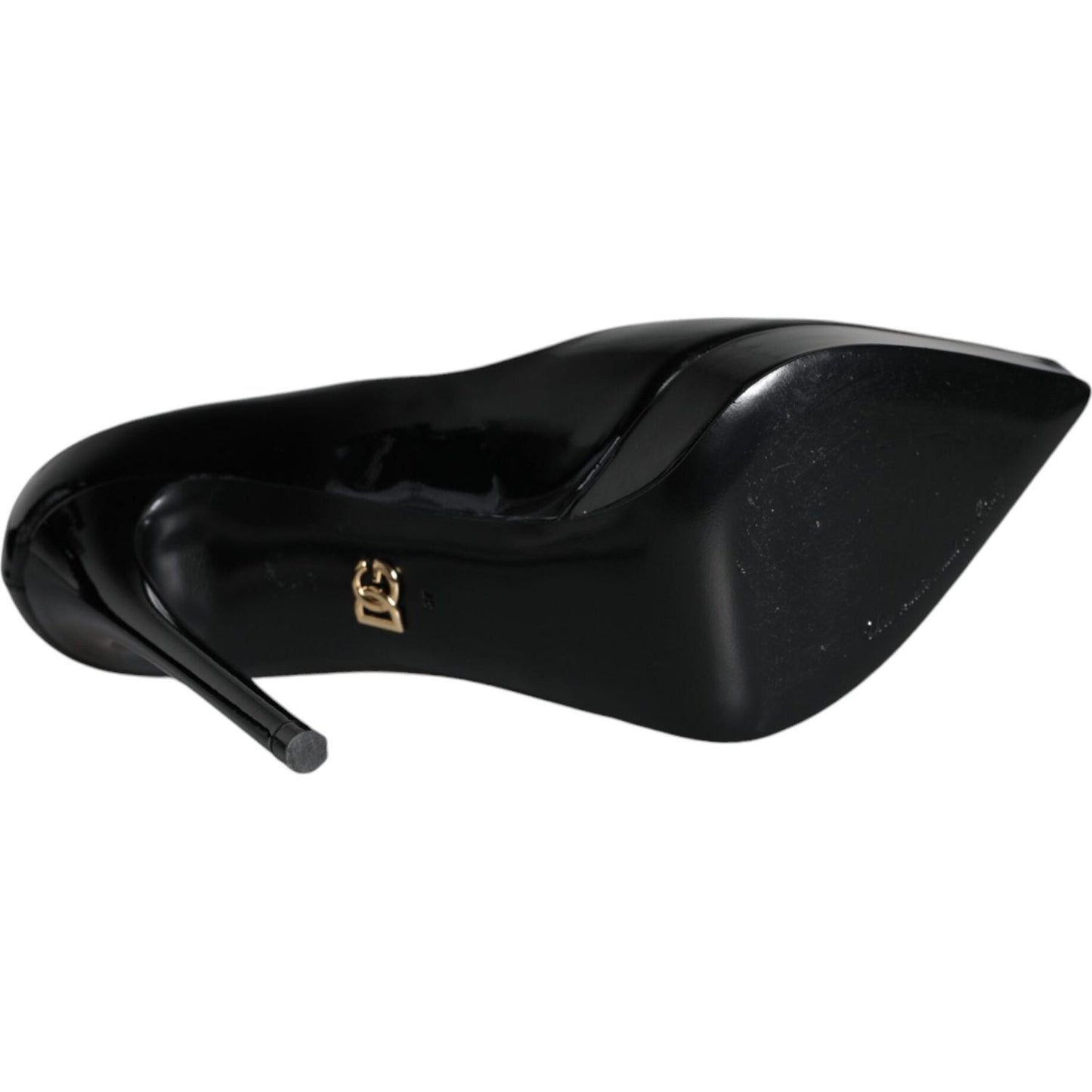 Dolce & Gabbana Black Leather Platform Heels Pumps Shoes Dolce & Gabbana Black