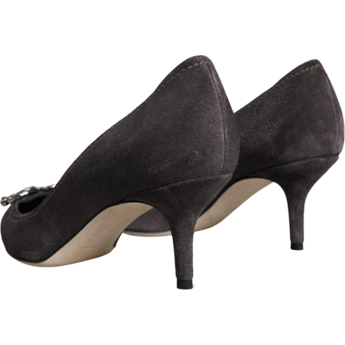 Dolce & Gabbana Gray Amore Suede Bellucci Heels Pumps Shoes Dolce & Gabbana Dark Slate Gray