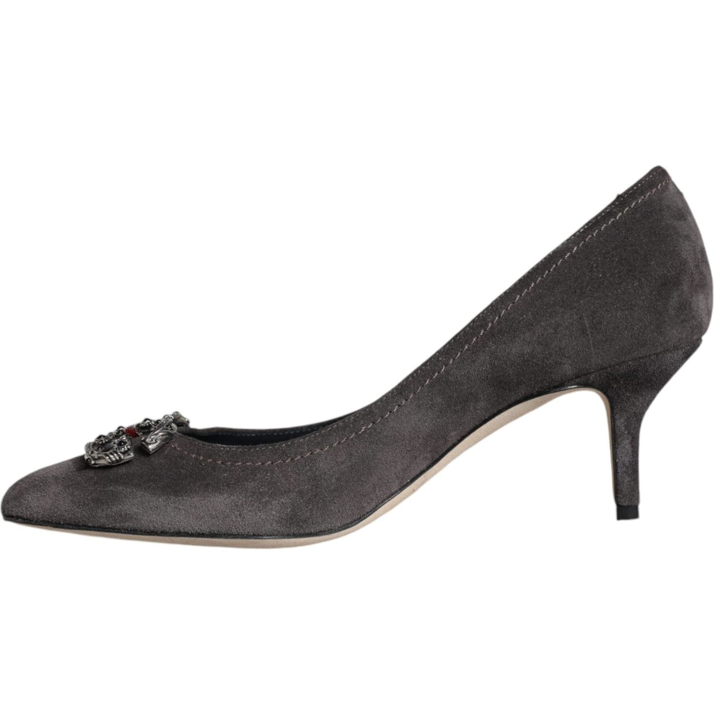 Dolce & Gabbana Gray Amore Suede Bellucci Heels Pumps Shoes Dolce & Gabbana Dark Slate Gray