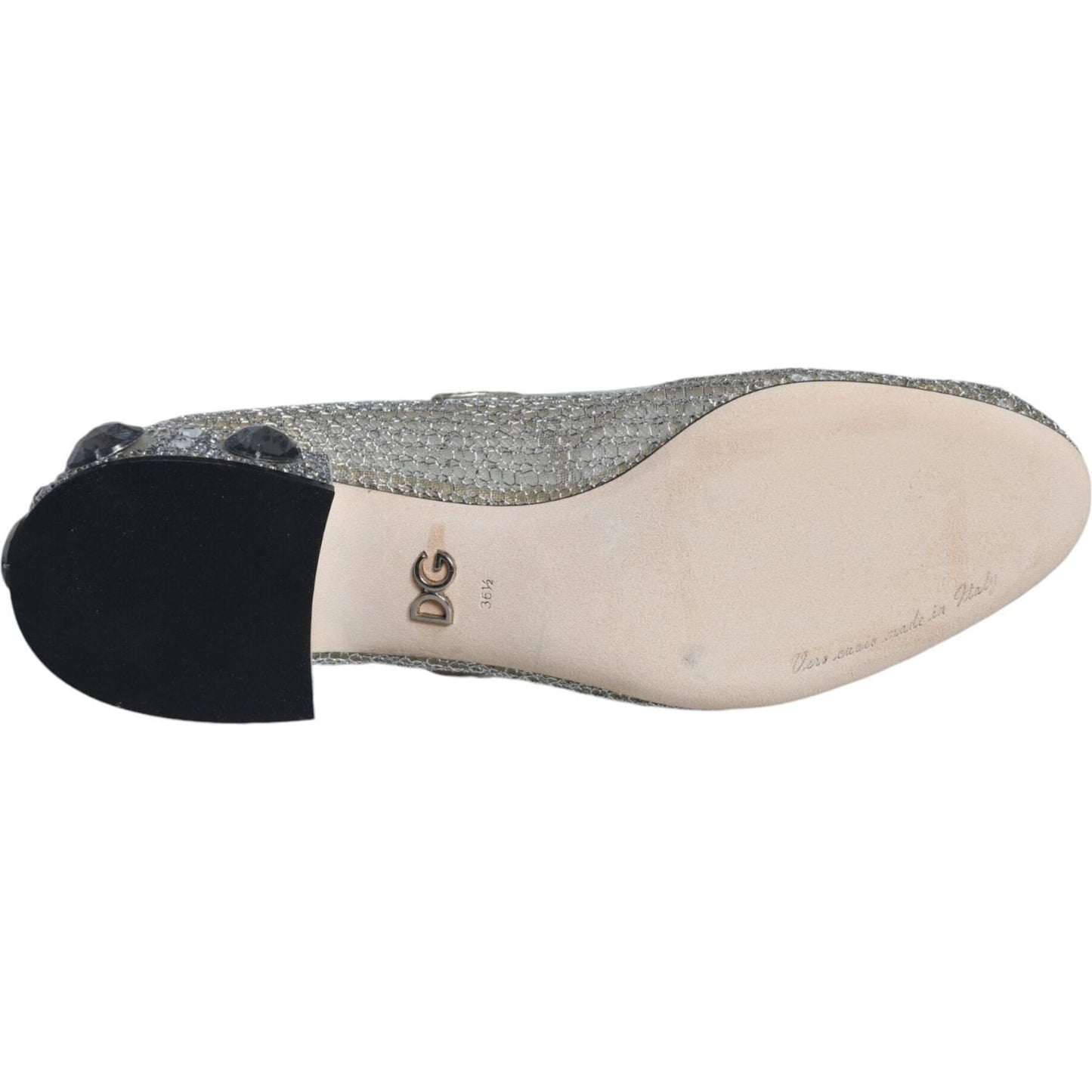 Dolce & Gabbana Silver Mesh Crystal Mary Jane Pumps Shoes Dolce & Gabbana Gray