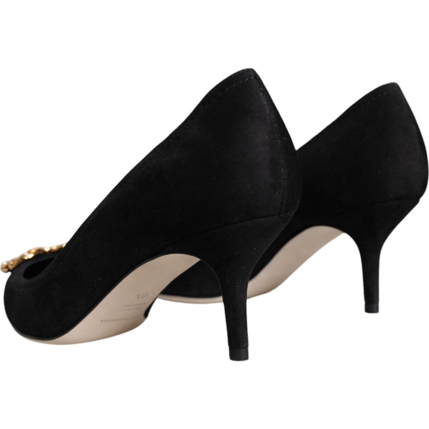 Dolce & Gabbana Black Amore Suede Bellucci Heels Pumps Shoes Dolce & Gabbana Black