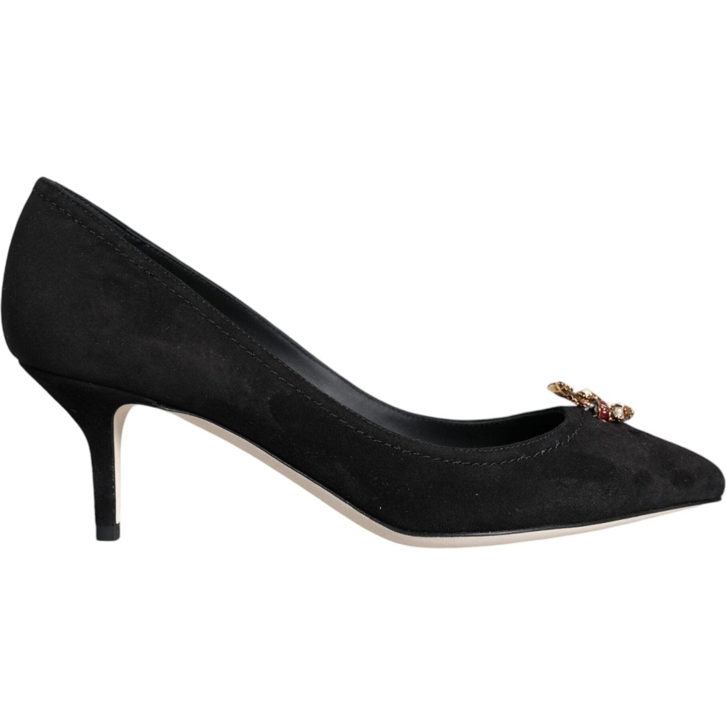 Dolce & Gabbana Black Amore Suede Bellucci Heels Pumps Shoes Dolce & Gabbana Black