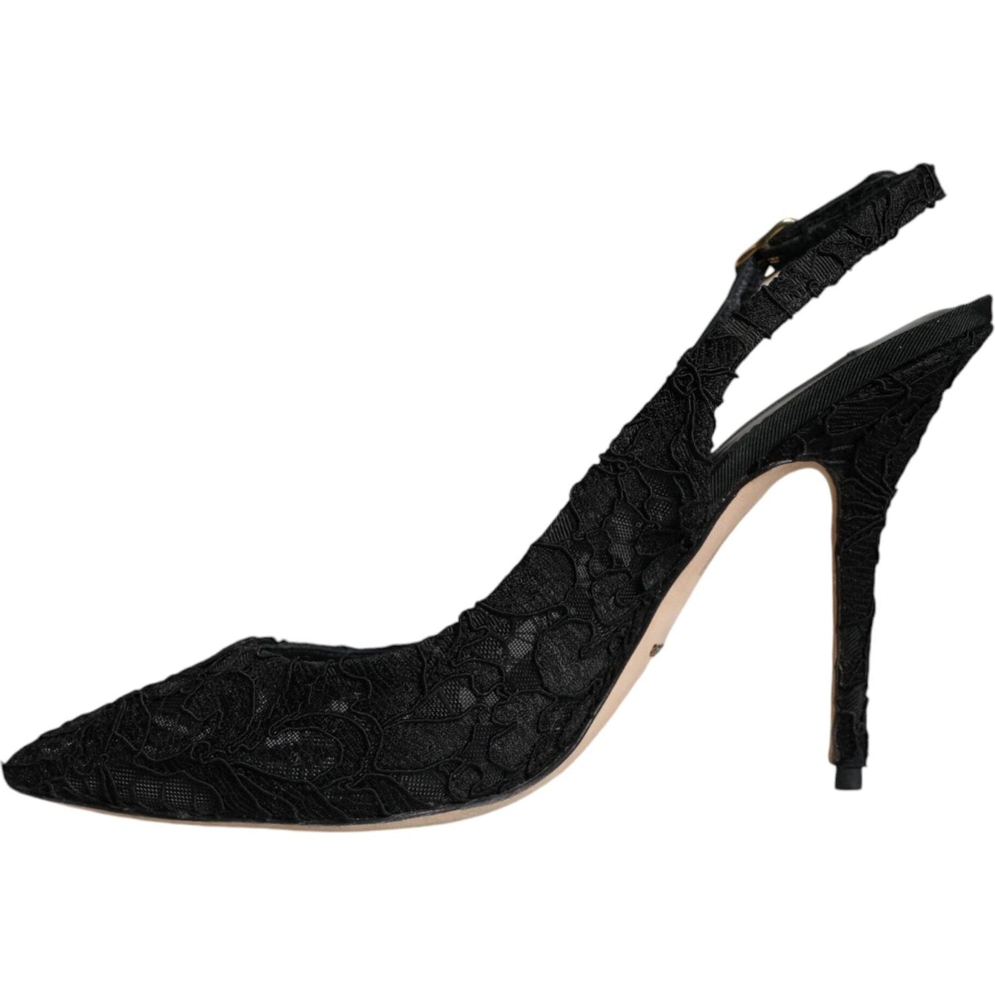 Dolce & Gabbana Black Taormina Lace Bellucci Slingbacks Shoes Dolce & Gabbana Black