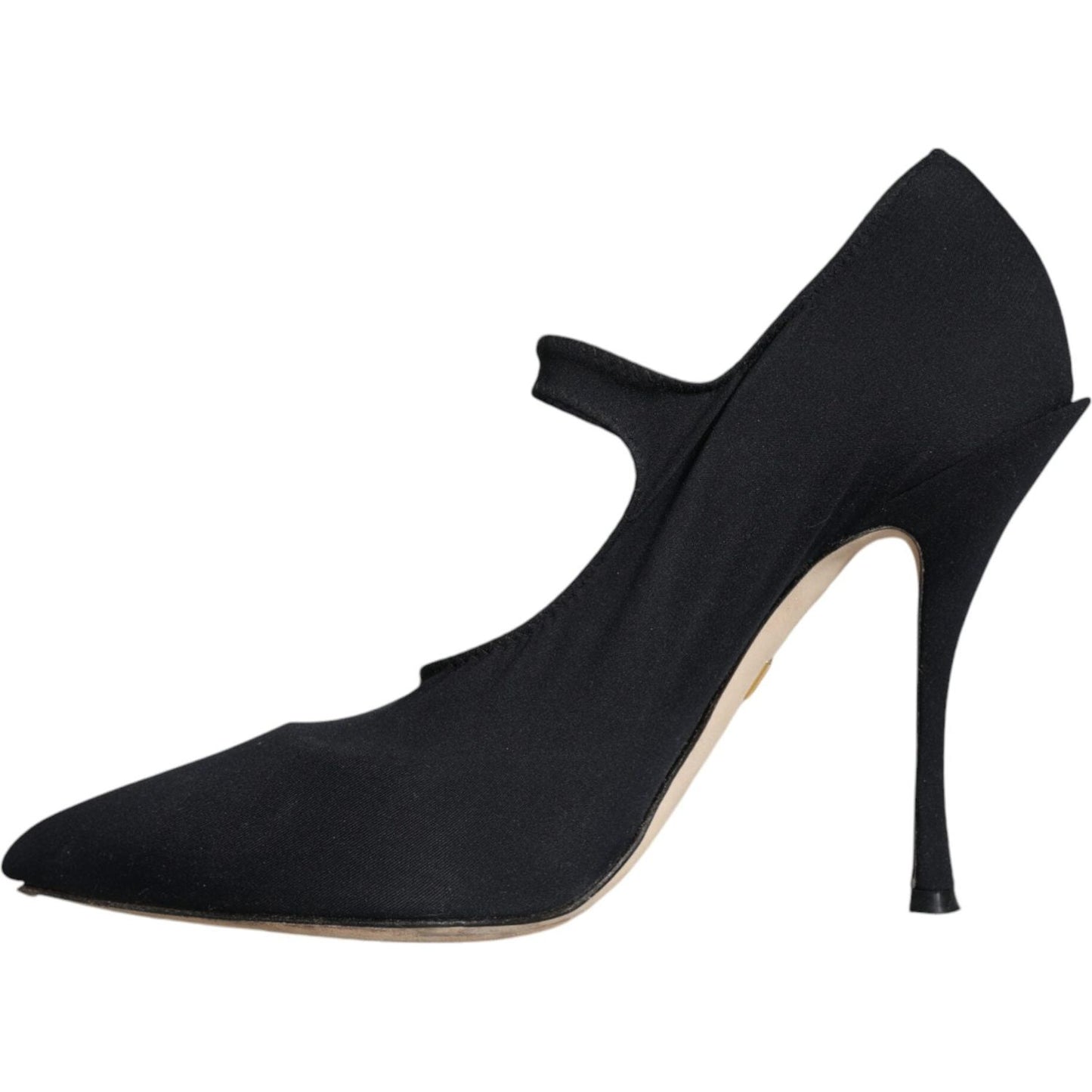 Dolce & Gabbana Black Mary Jane Jersey Crystal Pumps Shoes Dolce & Gabbana Black