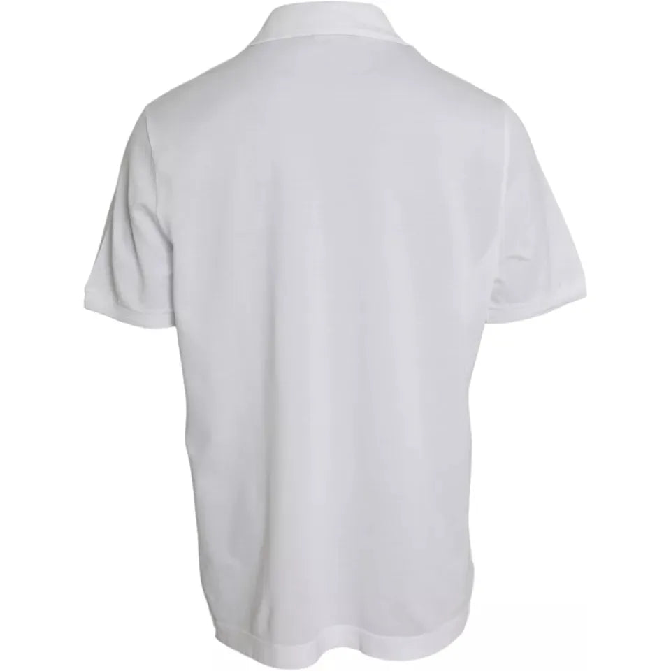 Dolce & Gabbana White Logo Collared Short Sleeve T-shirt Dolce & Gabbana Light Gray