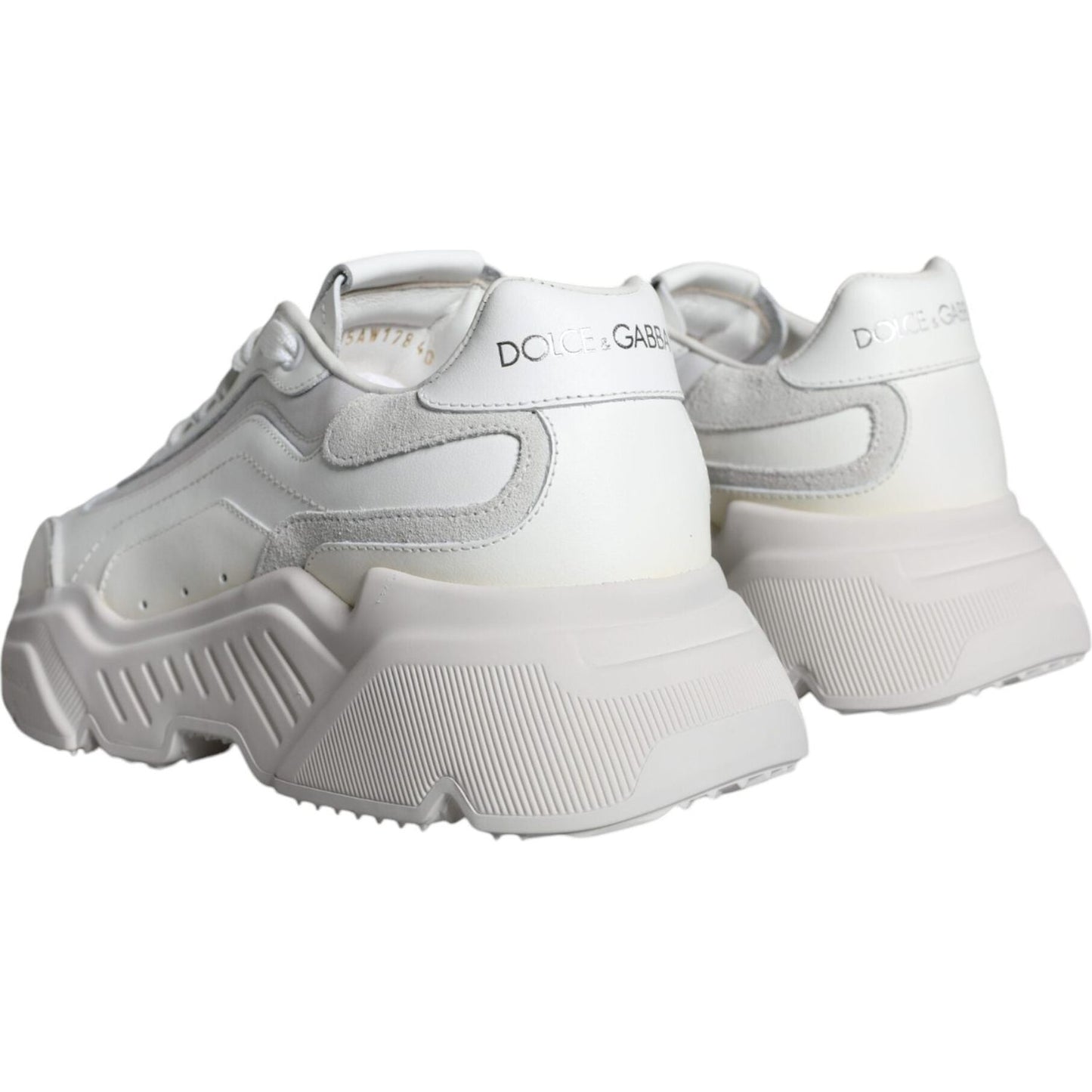 Dolce & Gabbana White DAYMASTER Calf Leather Sneakers Shoes Dolce & Gabbana Light Gray