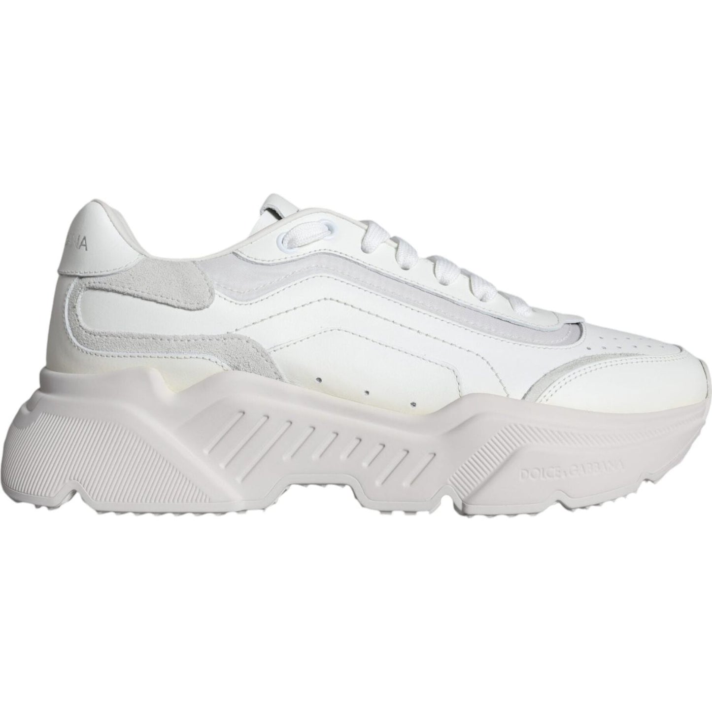 Dolce & Gabbana White DAYMASTER Calf Leather Sneakers Shoes Dolce & Gabbana Light Gray