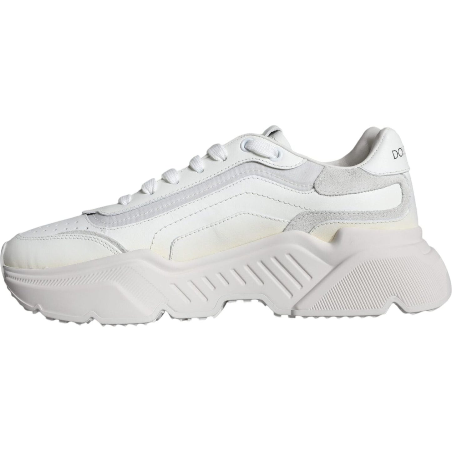 Dolce & Gabbana White DAYMASTER Calf Leather Sneakers Shoes Dolce & Gabbana Light Gray